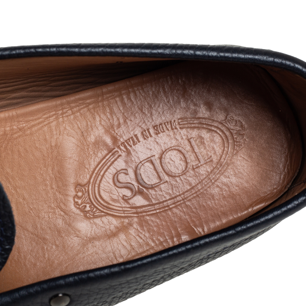 Tod's Navy Blue Leather Slip On Loafer Size 42