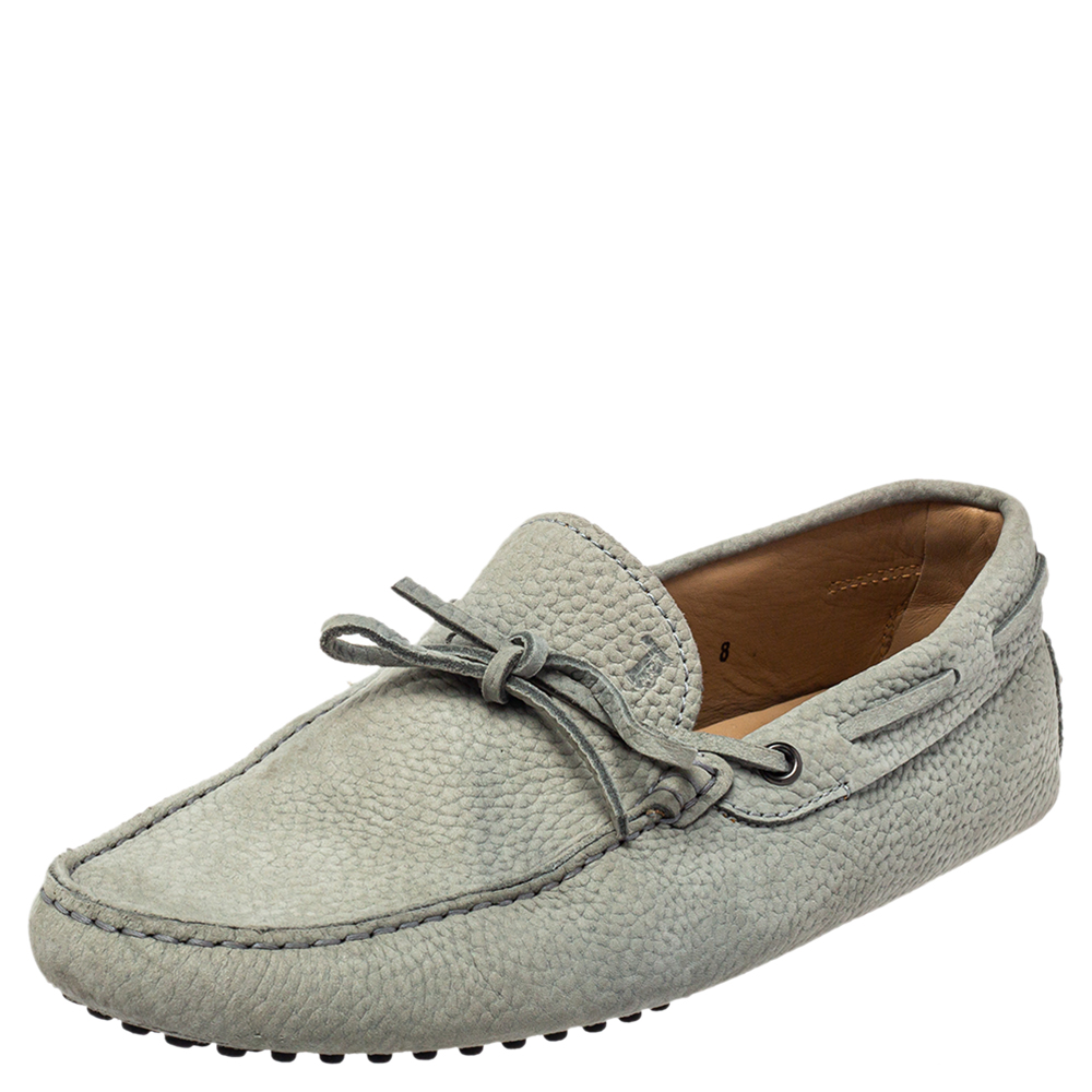 Tod's Grey Nubuck Slip On Loafers Size 42