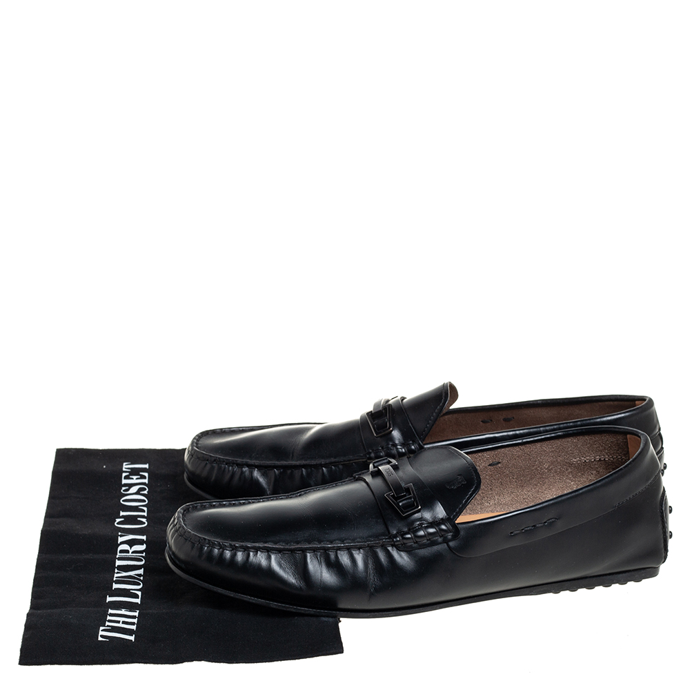 Tod's Black Leather Slip On Loafer Size 43