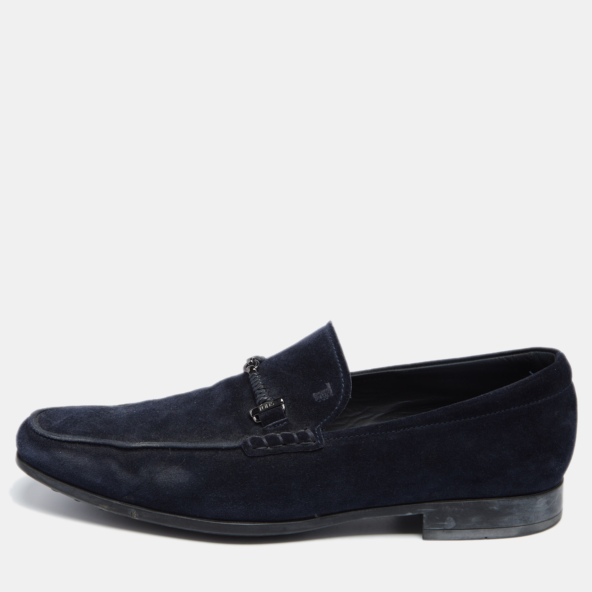 Tod's Navy Blue Suede Slip On Loafers Size 42