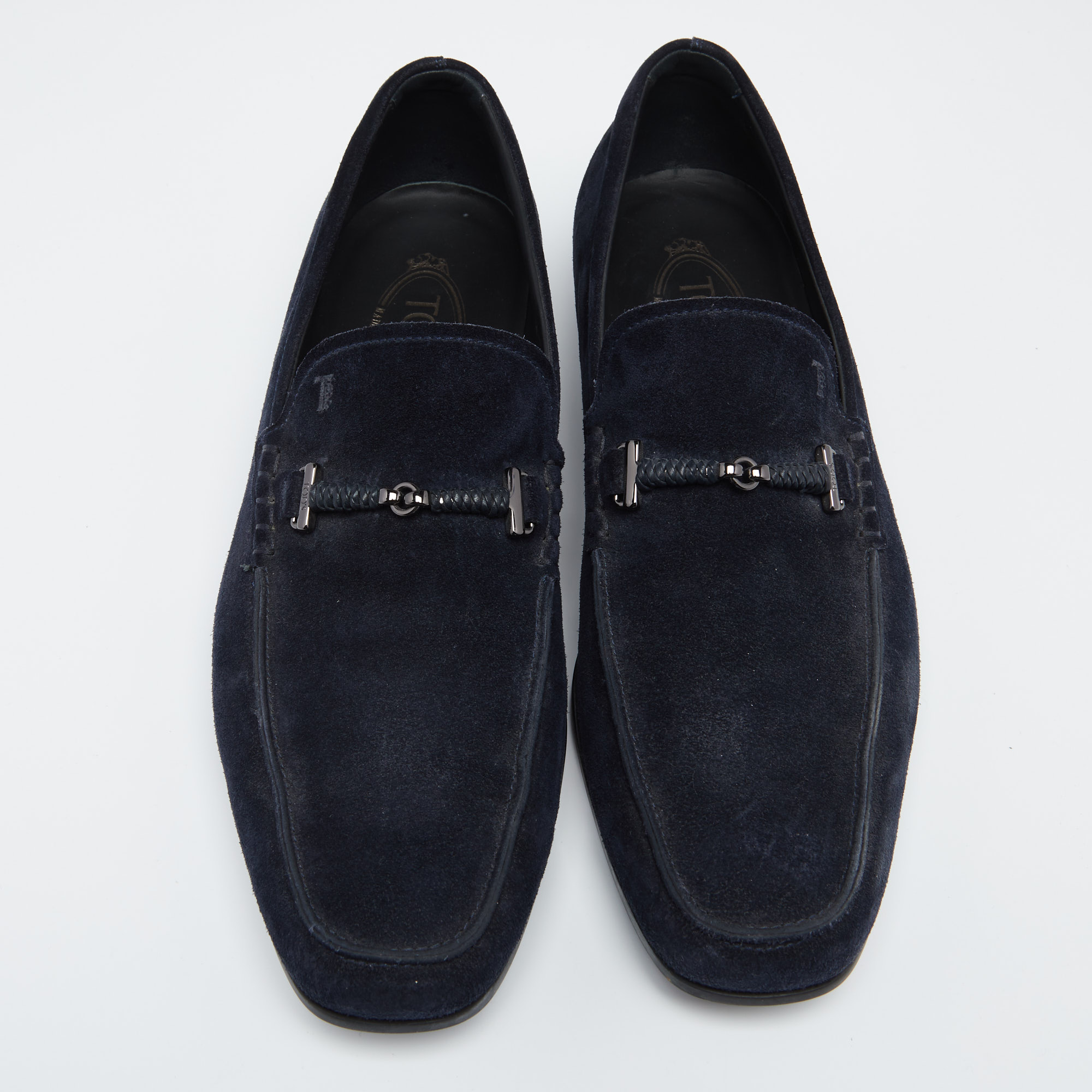 Tod's Navy Blue Suede Slip On Loafers Size 42