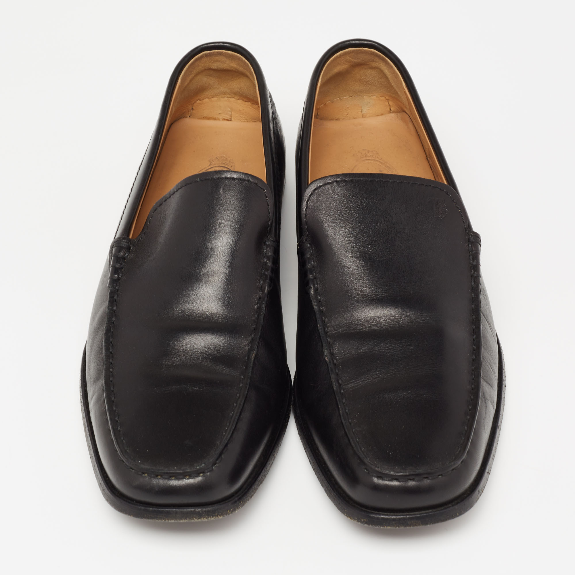 Tod's Black Leather Slip On Loafers Size  40