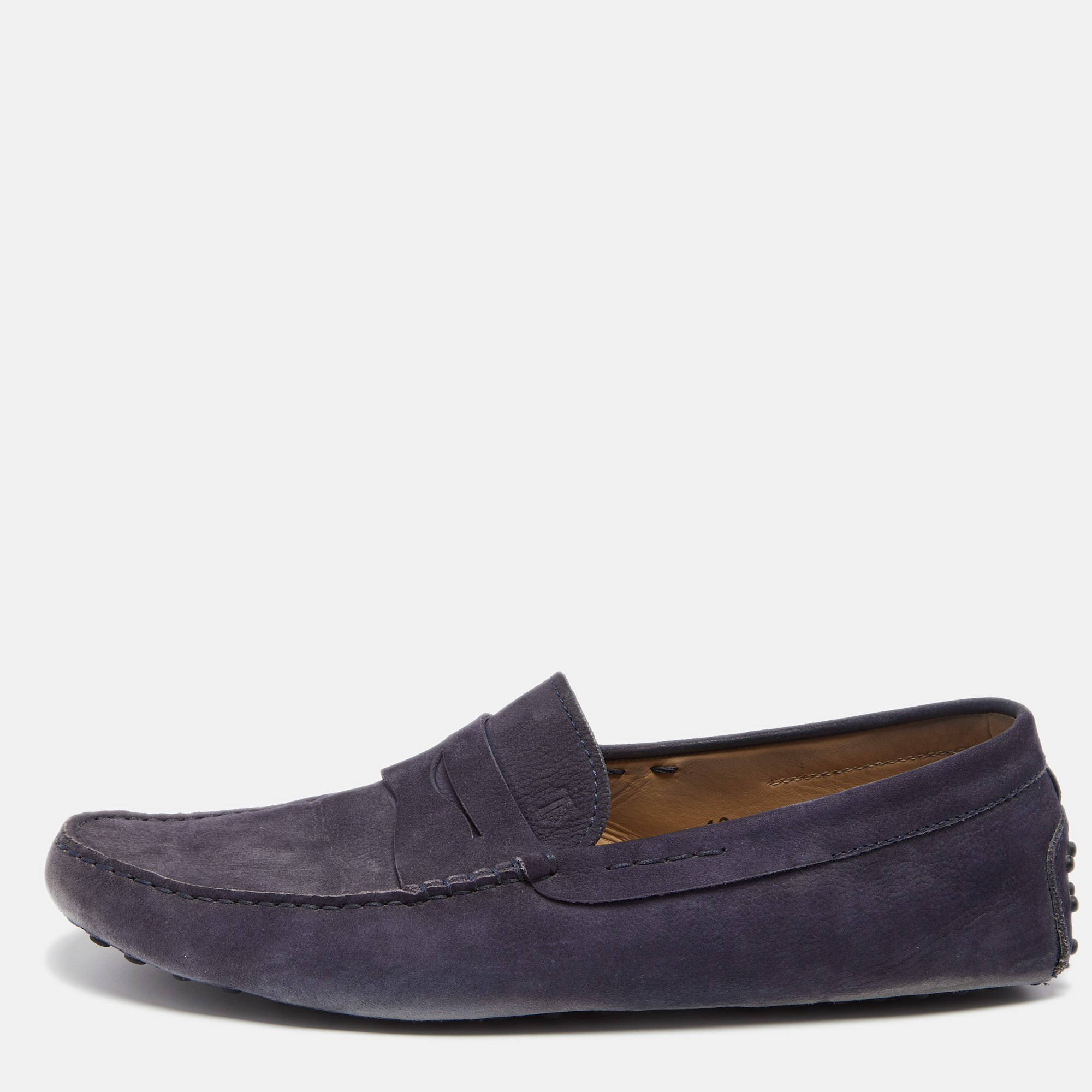 Tod's Purple Suede Slip On Loafers Size 44.5