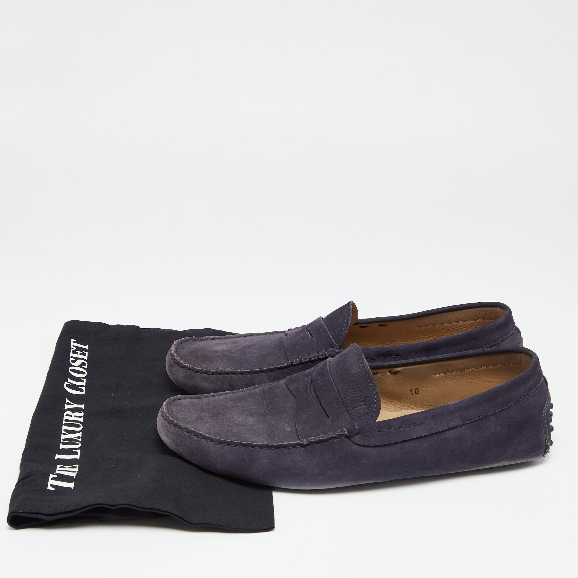 Tod's Purple Suede Slip On Loafers Size 44.5