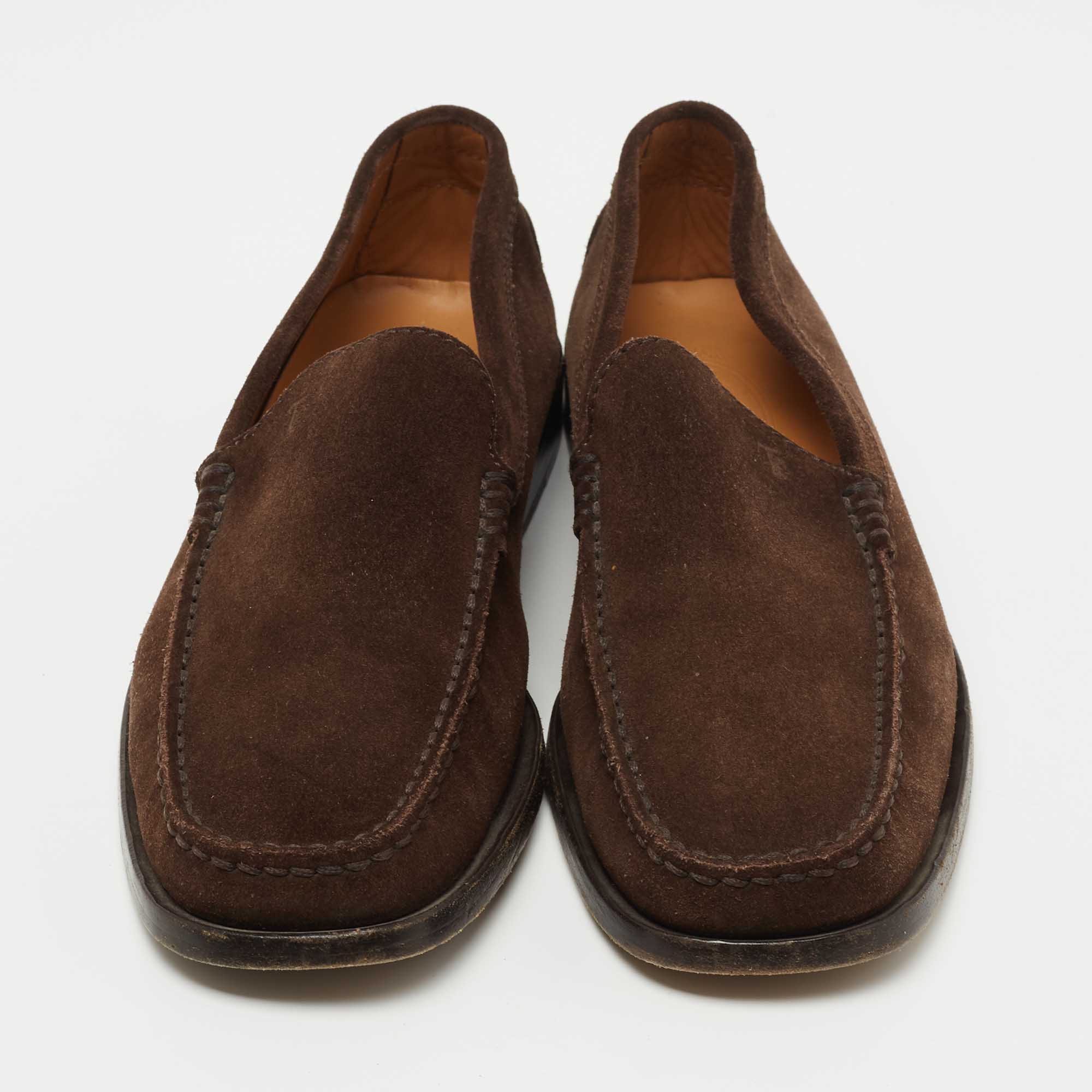 Tod's Brown Suede Slip On Loafers Size 40