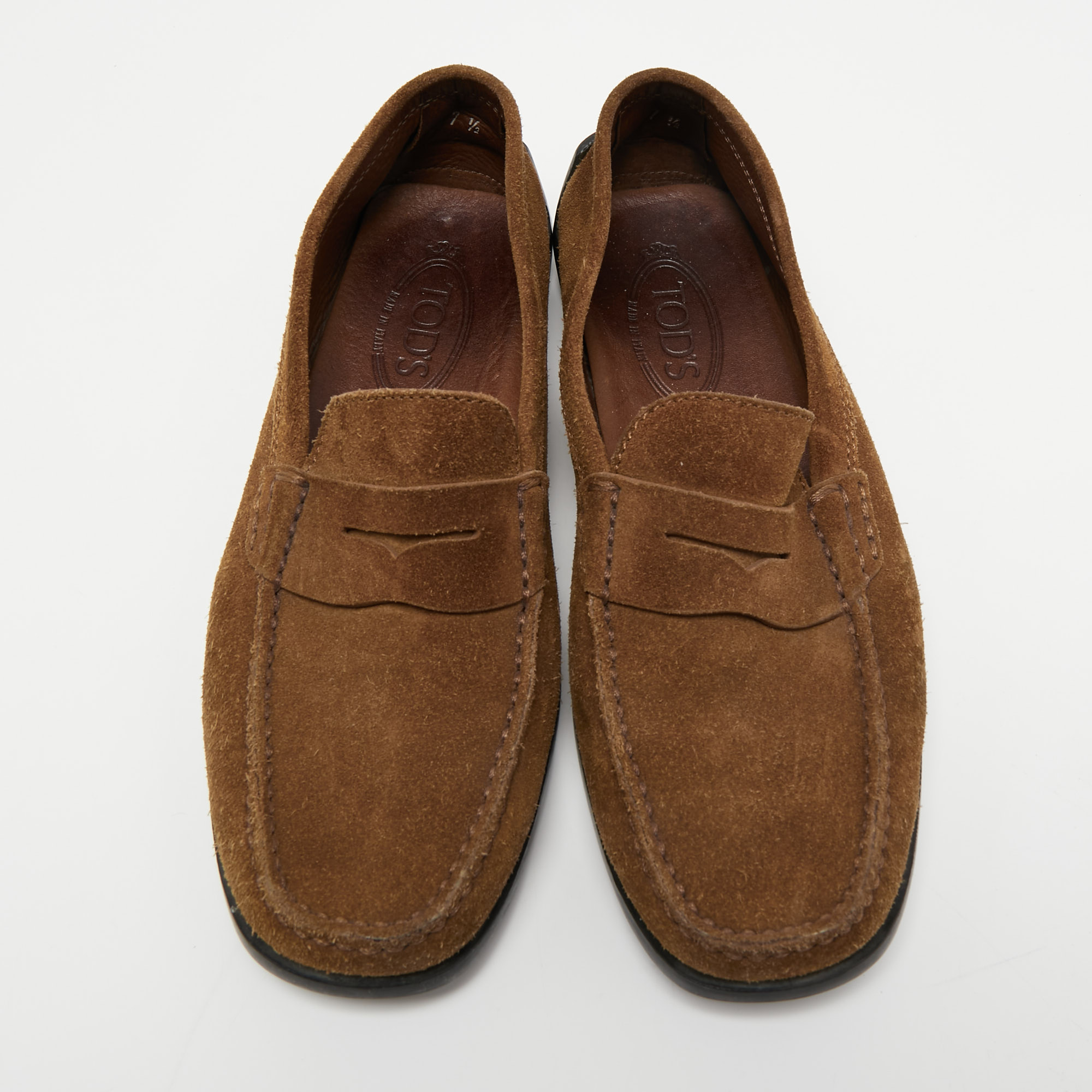 Tod's Brown Suede Penny Loafers Size 41.5