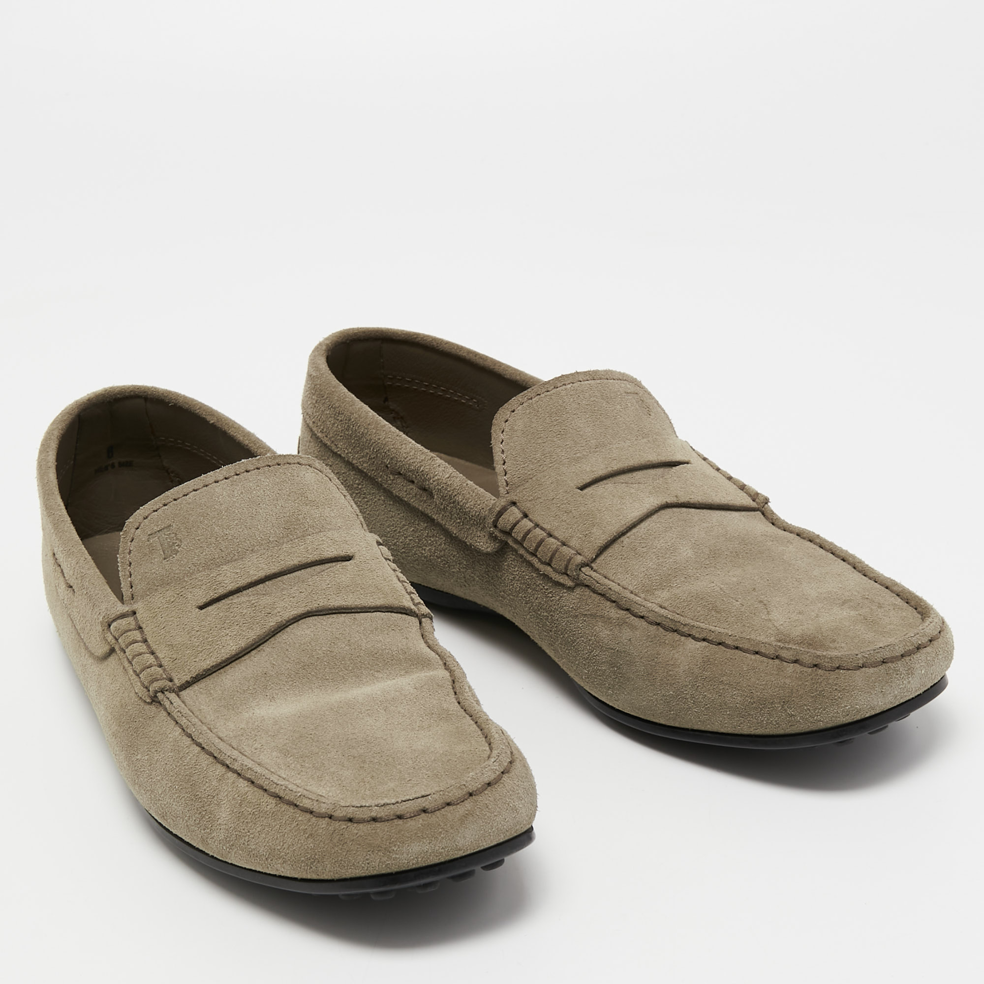 Tod's Grey Suede Gommini Loafers Size 42