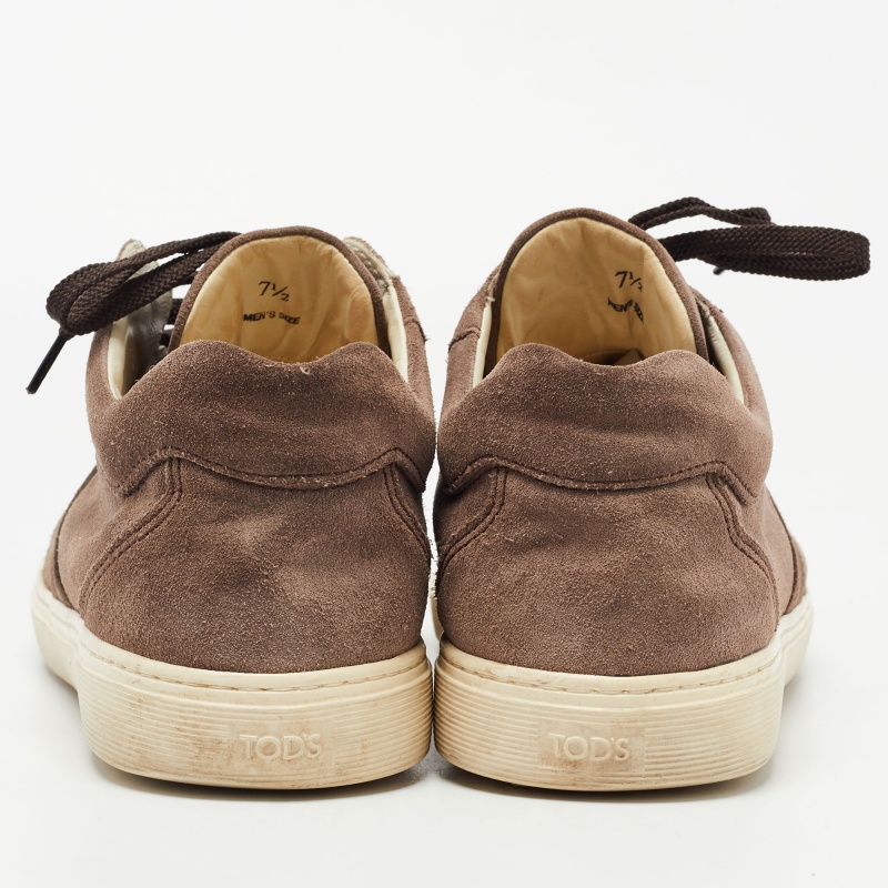 Tod's Brown Suede Low Top Sneakers Size 41.5