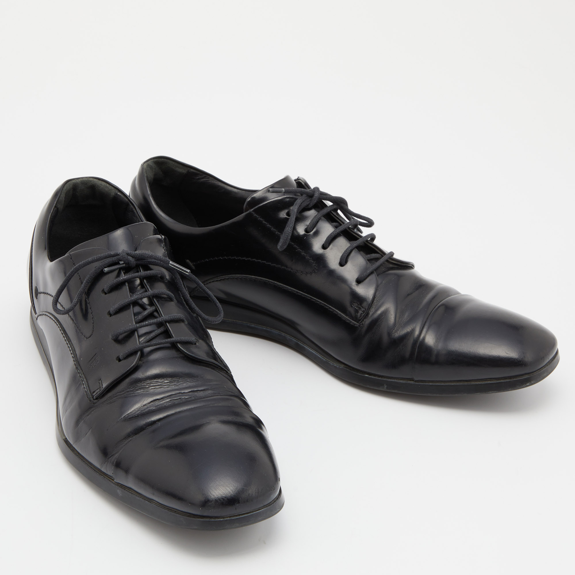 Tod's Black Leather Lace Up Derby Size 41.5