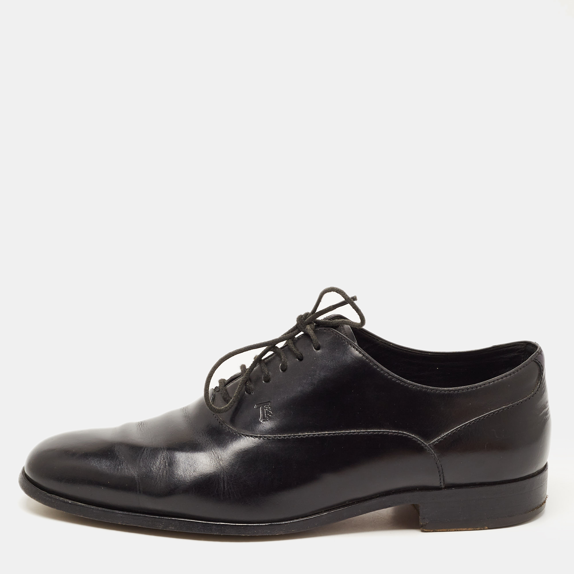 Tod's Black Leather Lace Up Oxfords Size 41.5