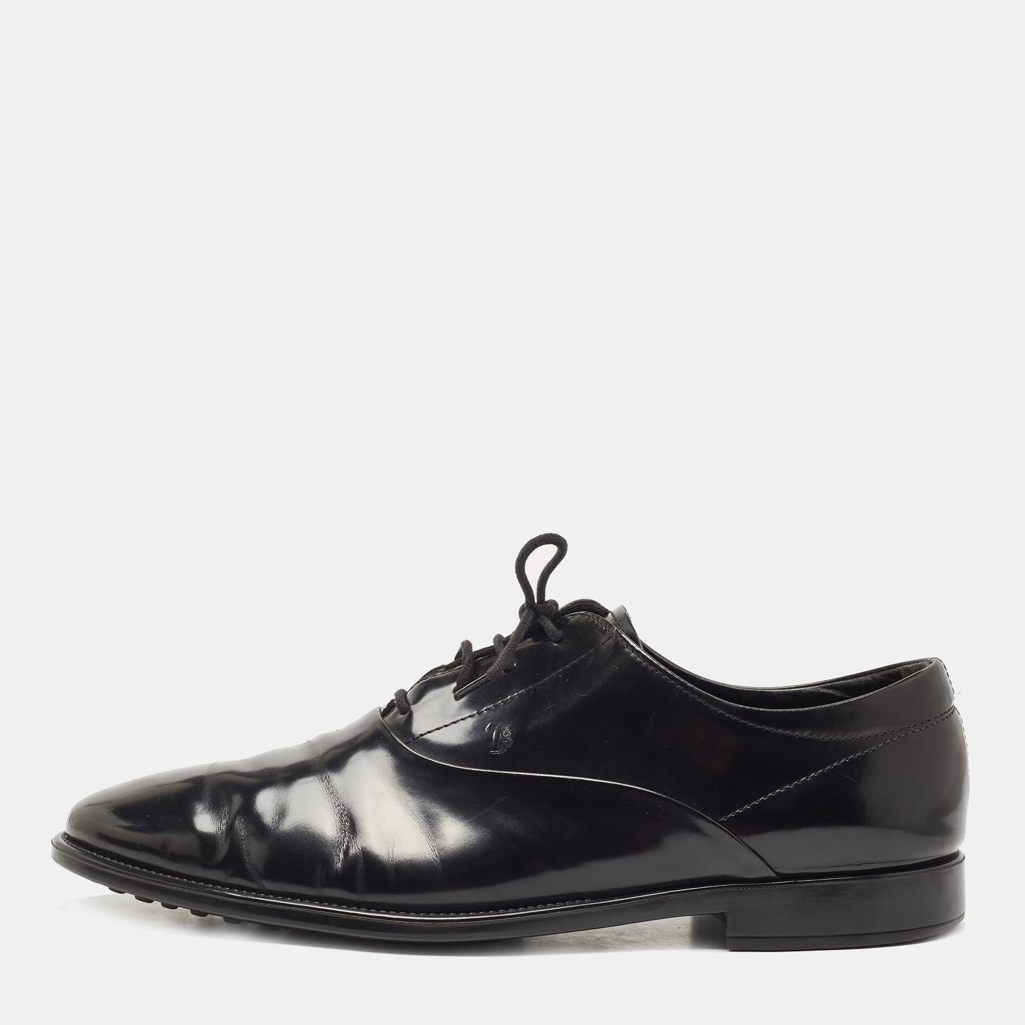 Tod's Black Leather Lace Up Oxford Size 43