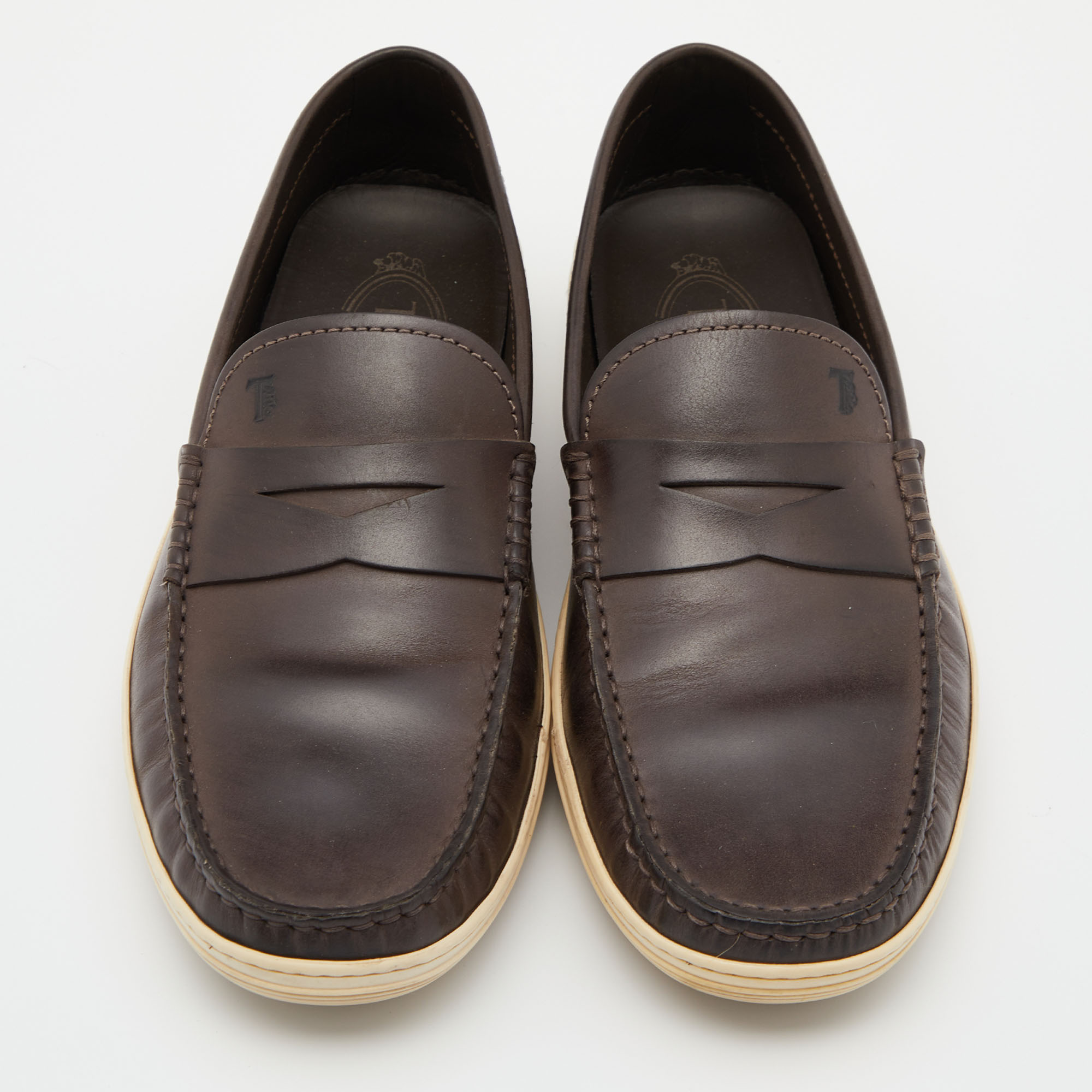 Tod's Brown Leather Driver Loafers Size 39.5