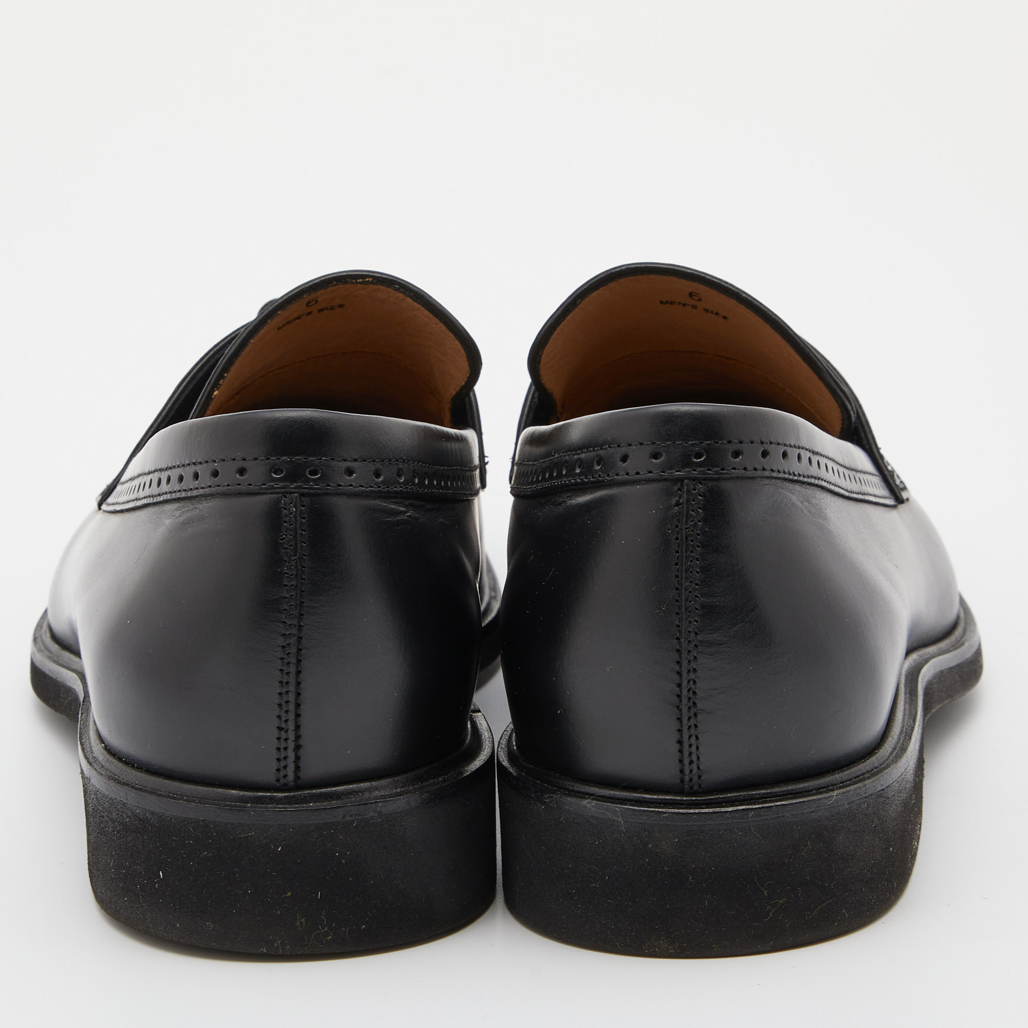 Tod's Black Leather Tassel Loafers Size 39.5