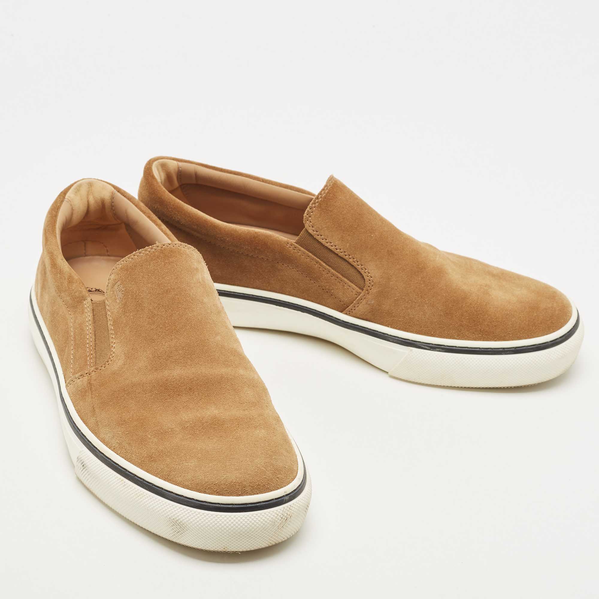 Tod's Brown Suede Slip On Sneakers Size 42