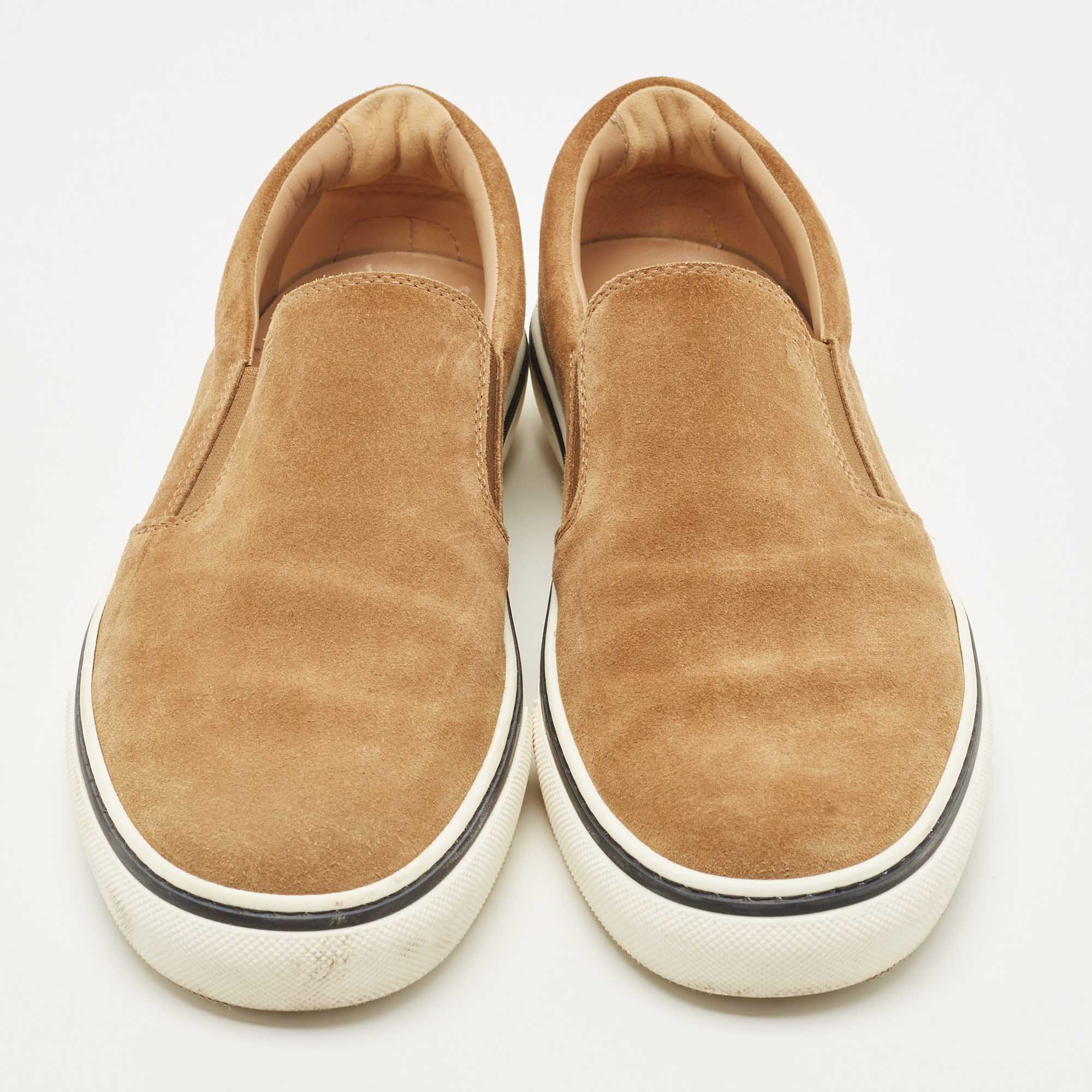 Tod's Brown Suede Slip On Sneakers Size 42