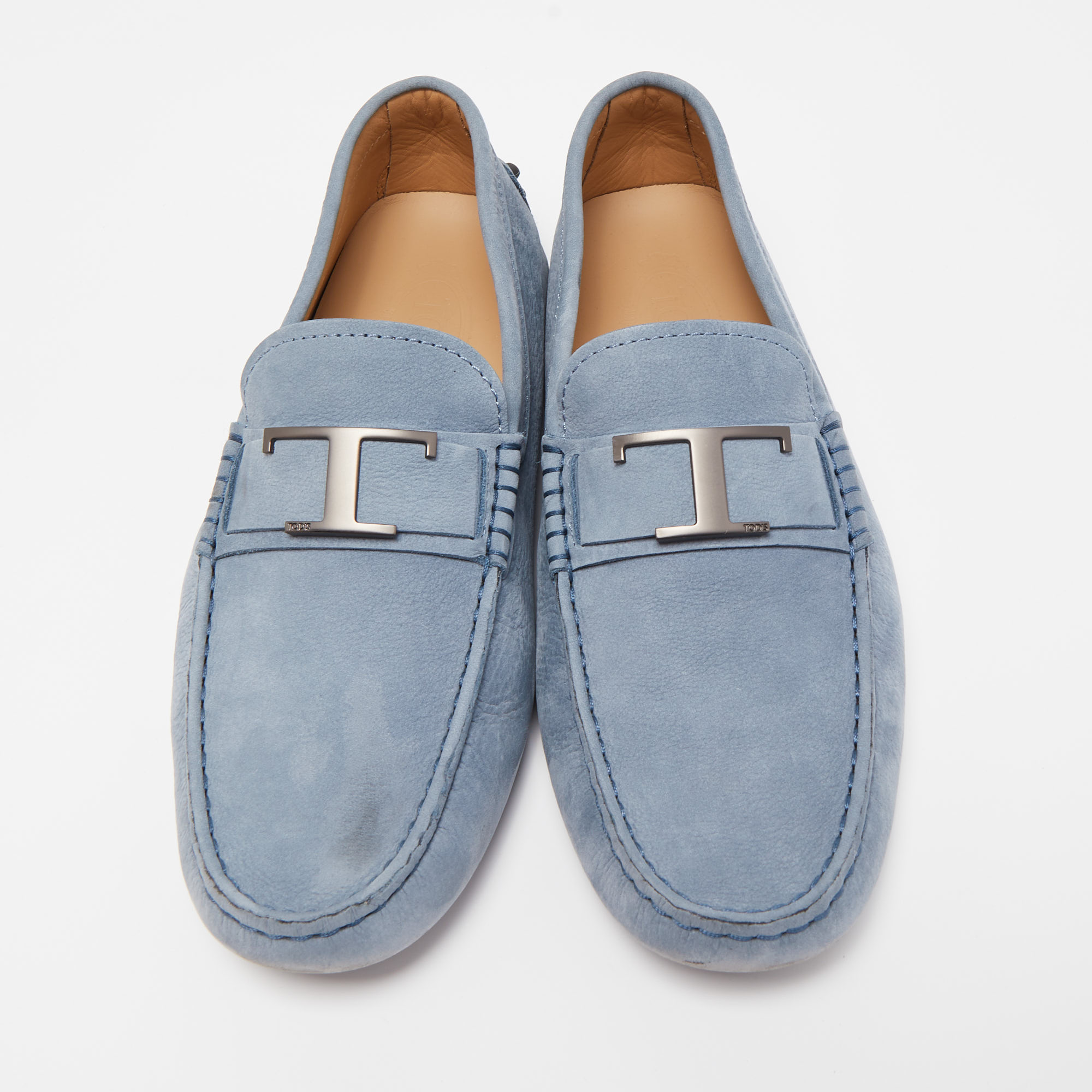 Tod's Blue Nubuck Leather Slip On Loafers Size  41
