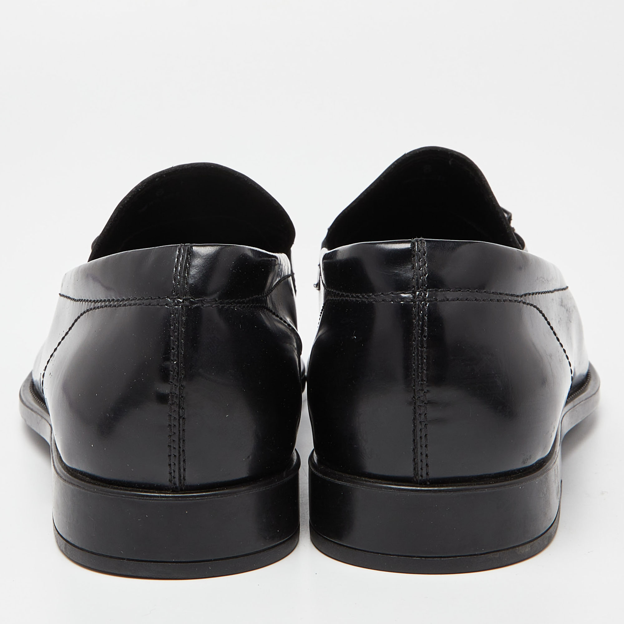 Tod's Black Patent Leather Slip On Loafers Size 39.5