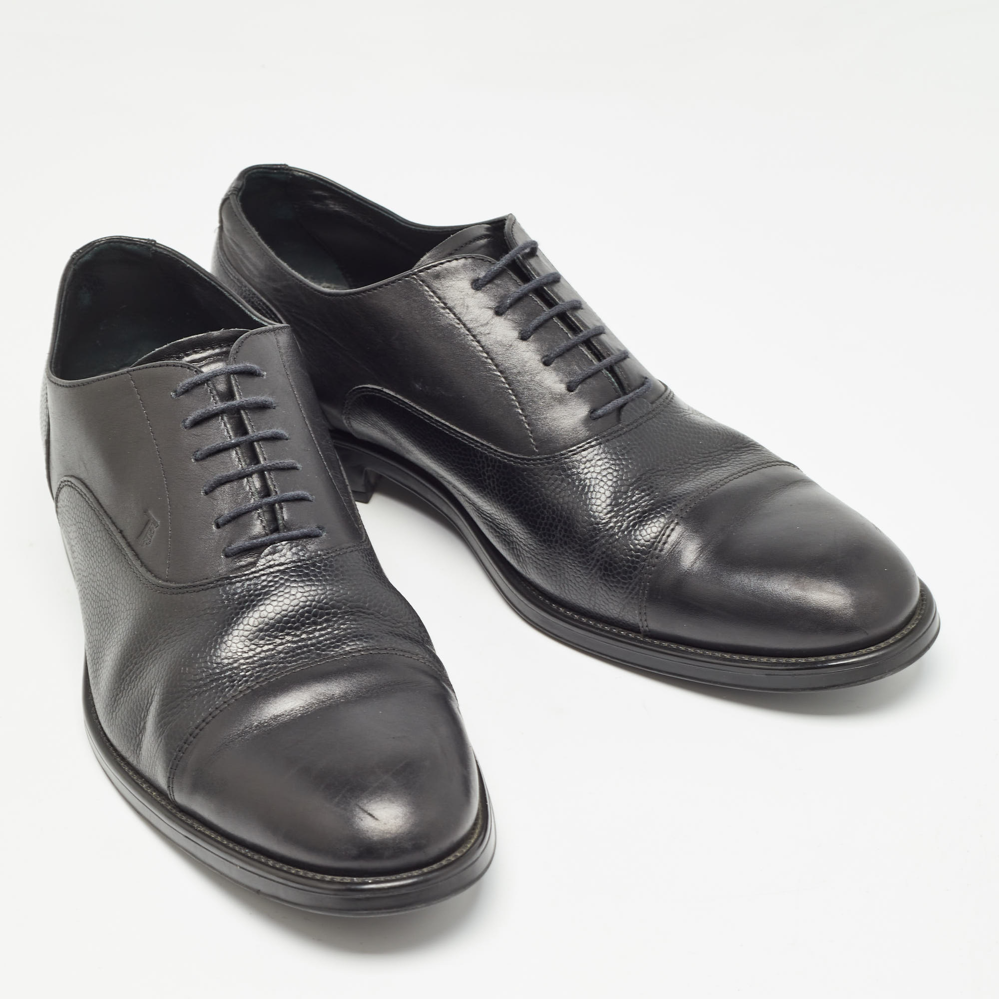 Tod's Black Leather Lace Up Oxfords Size 43