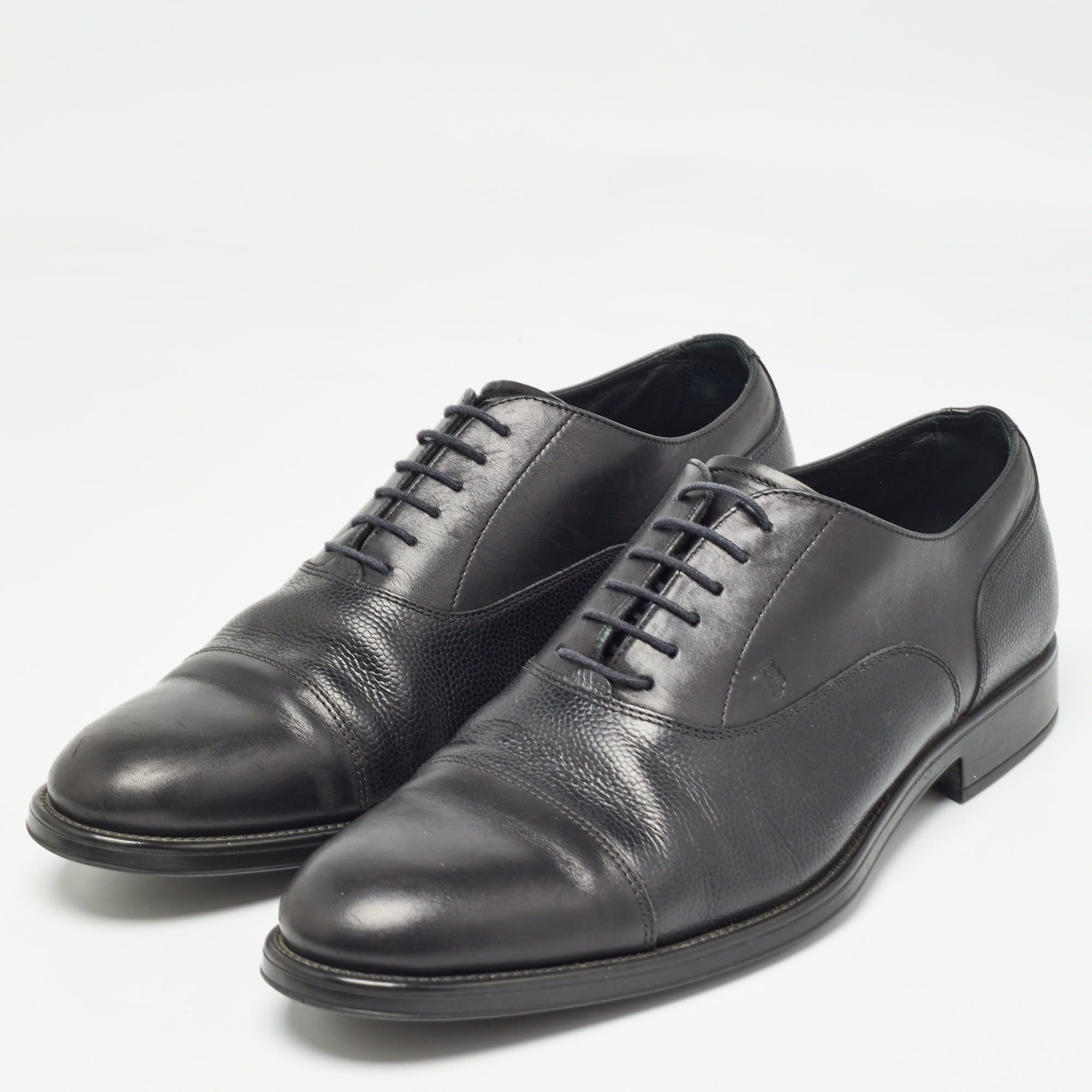 Tod's Black Leather Lace Up Oxfords Size 43