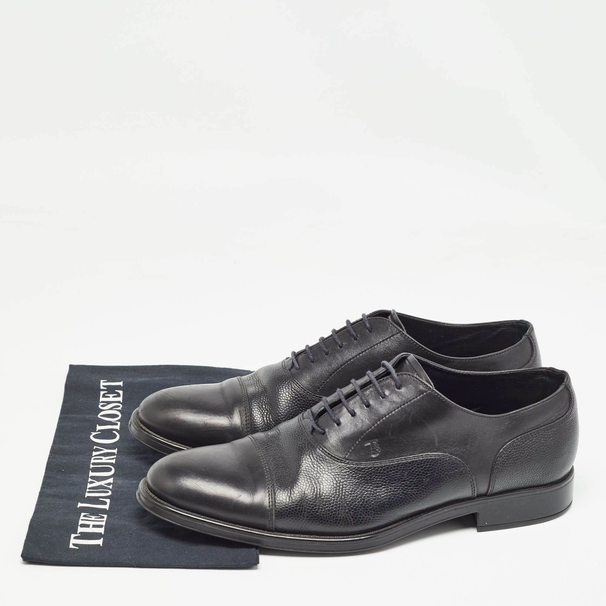 Tod's Black Leather Lace Up Oxfords Size 43