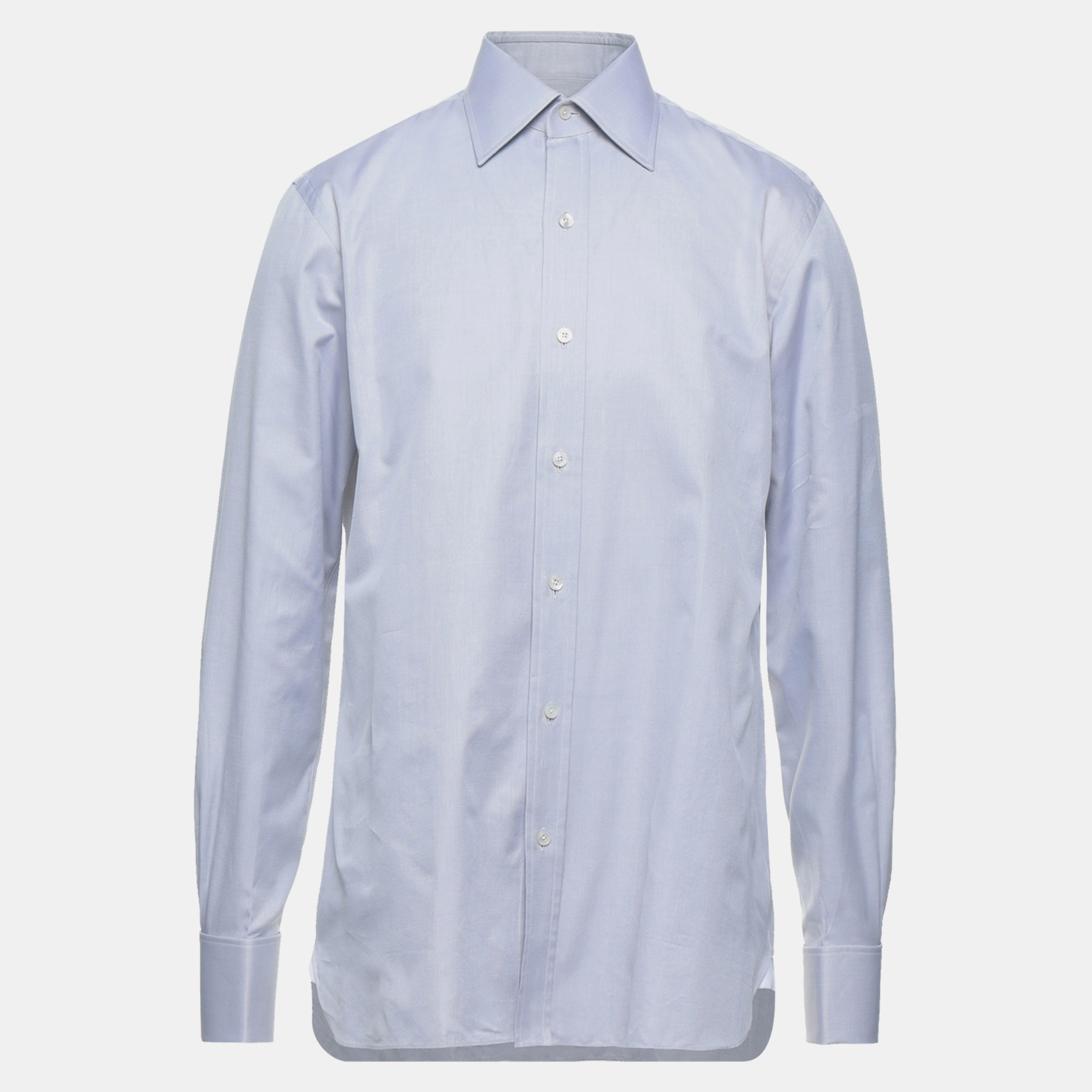 

Tom Ford Grey Cotton Long Sleeve Shirt  (EU 39