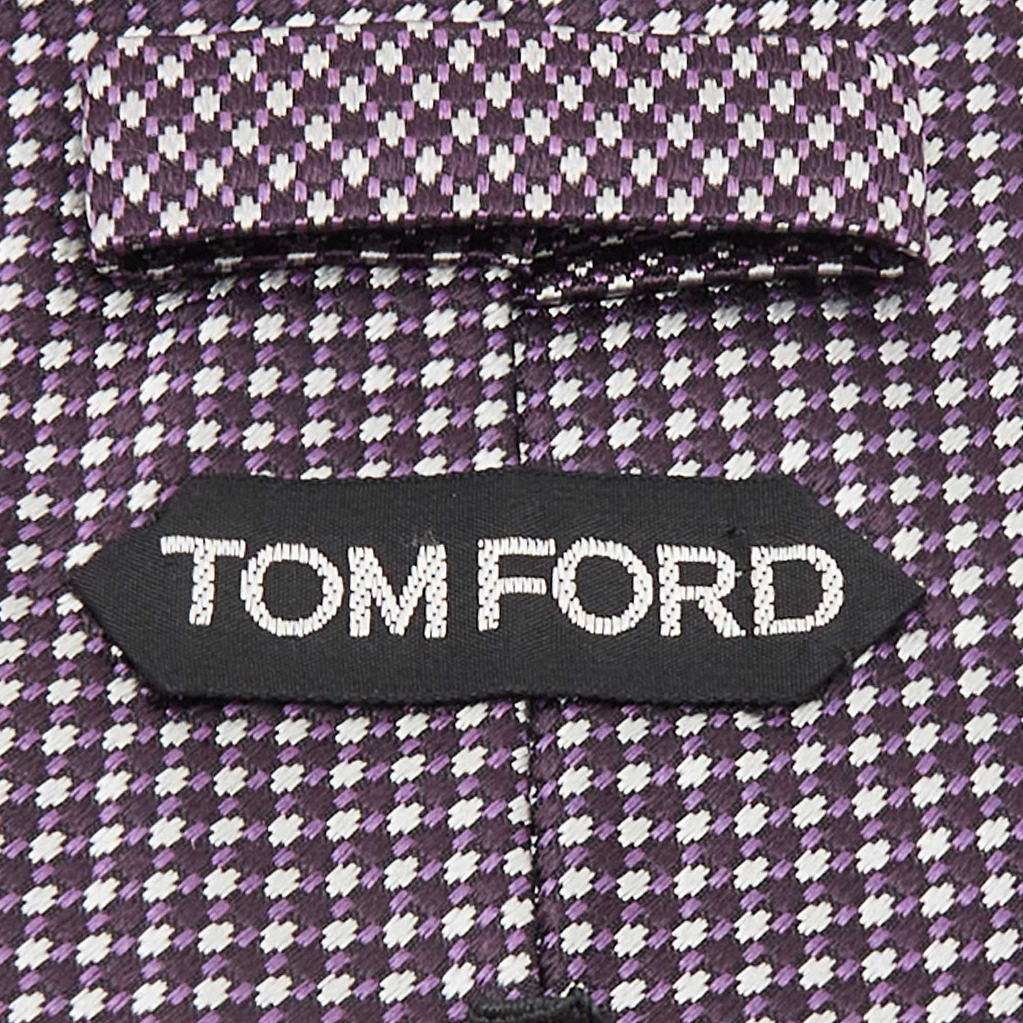 Tom Ford Purple Patterned Silk Traditional Tie