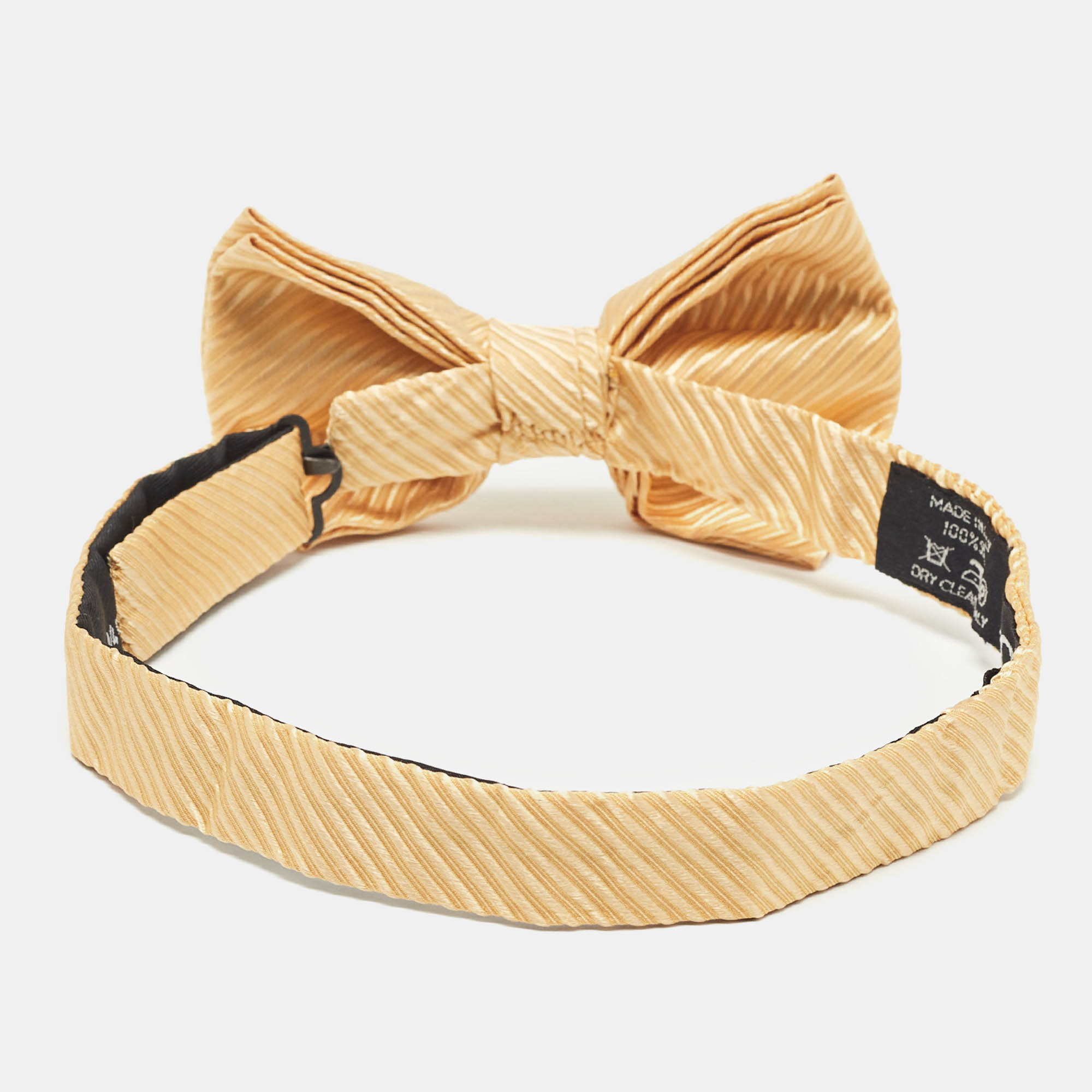 Tom Ford Yellow Stripe Silk Bow Tie