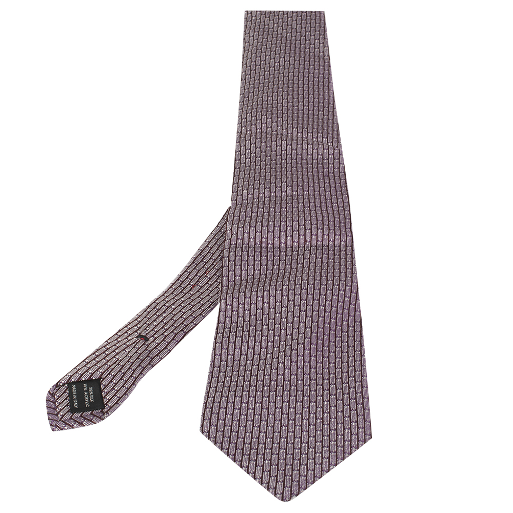 Tom Ford Purple Stripe Textured Silk Traditional Tie