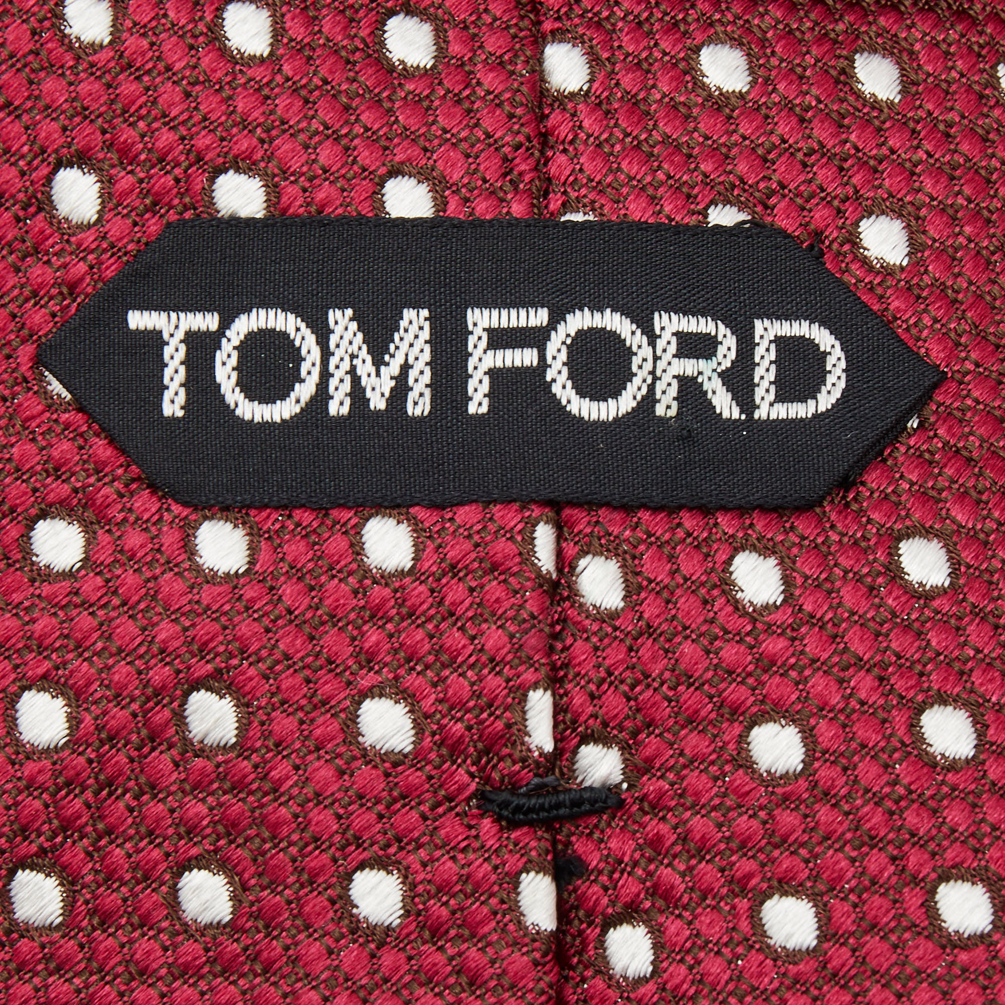 Tom Ford Dark Pink Patterned Silk Tie