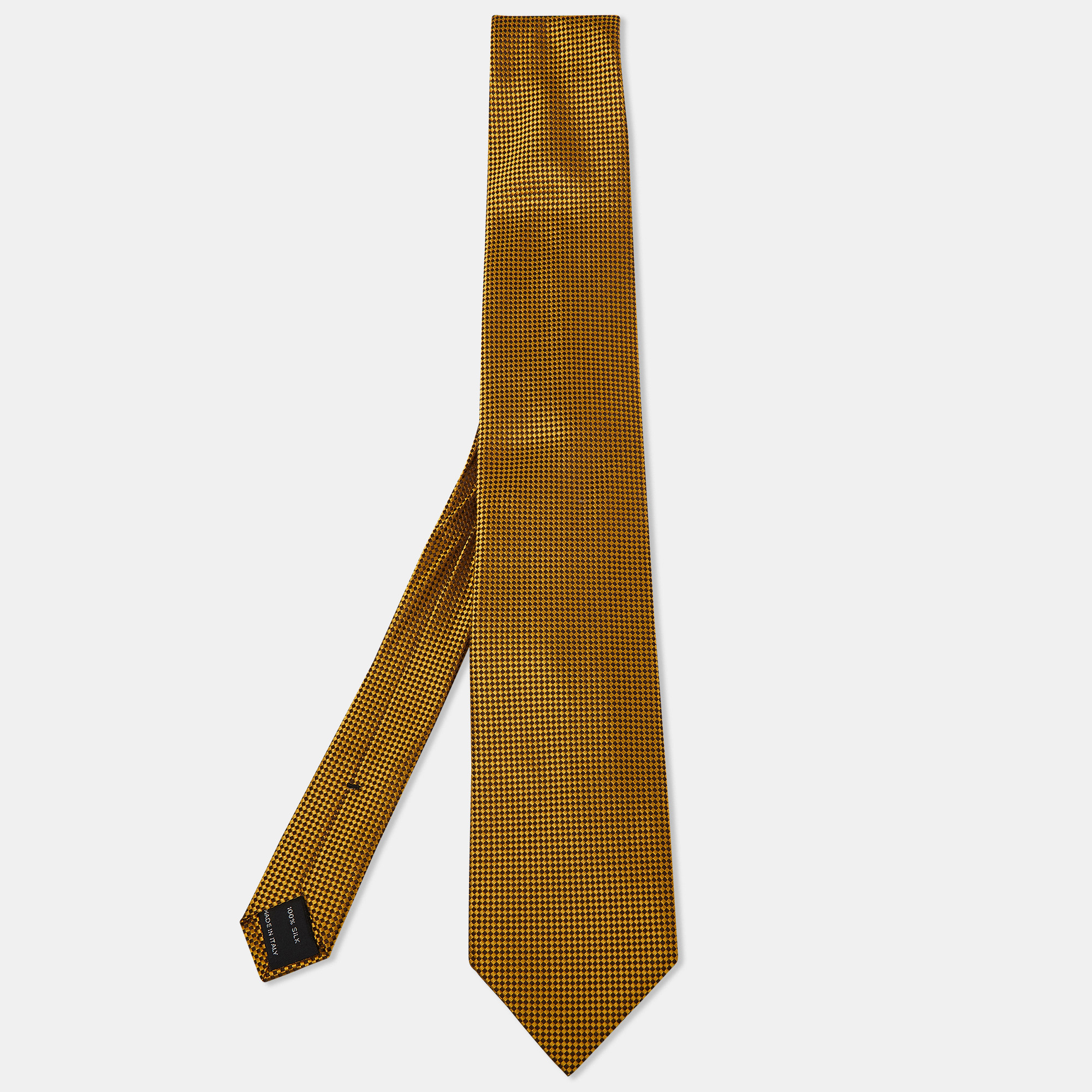 Tom Ford Yellow Silk Jacquard Tie