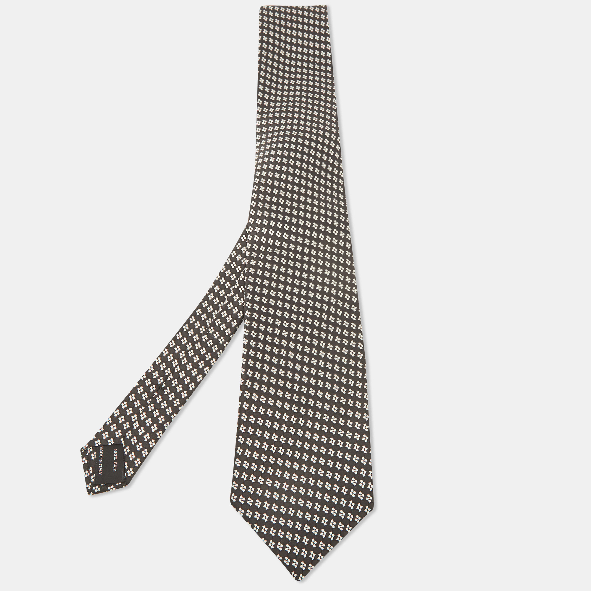 Tom Ford Black Patterned Silk Traditional Tie