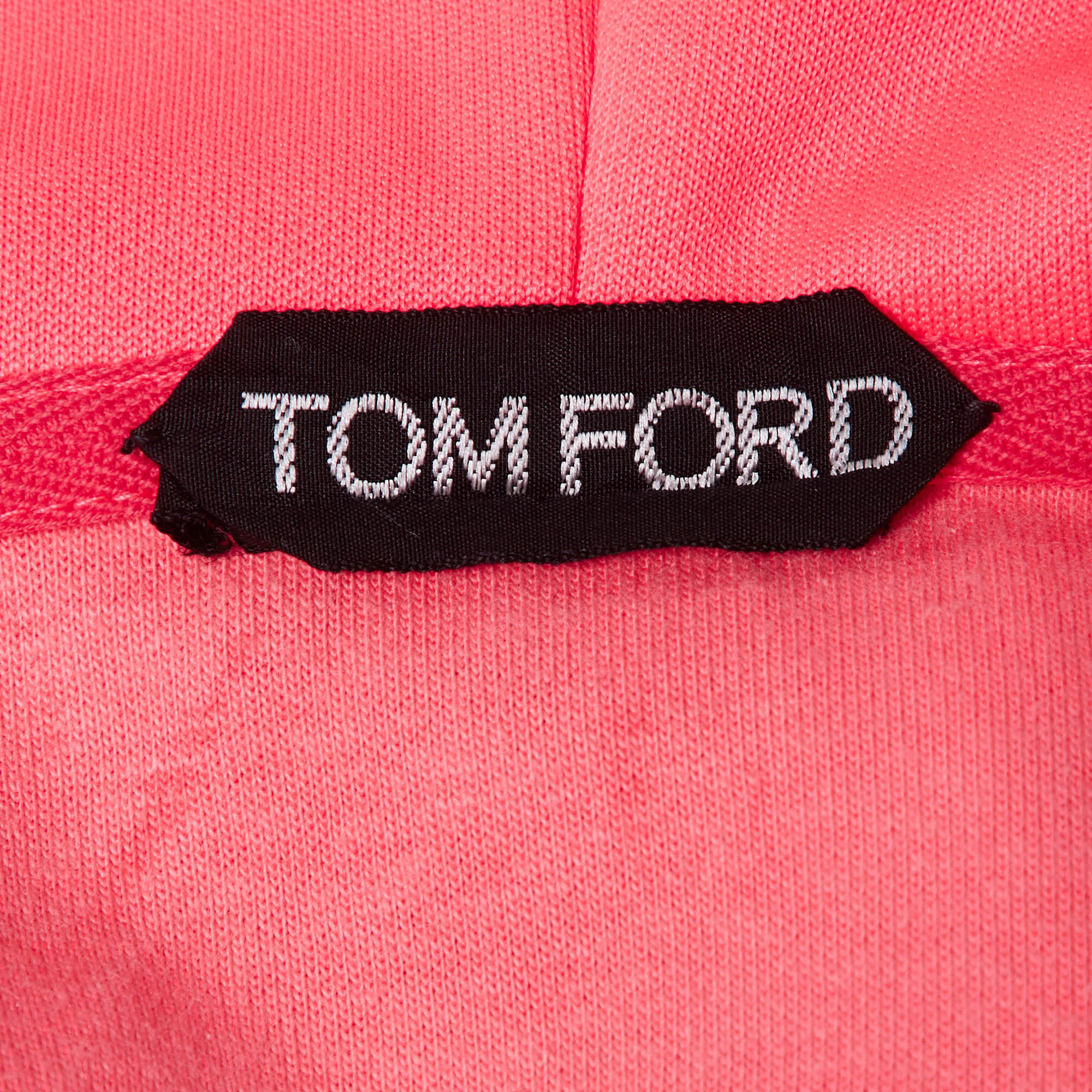 Tom Ford Neon Pink Jersey Zip-Up Hoodie Jacket XL