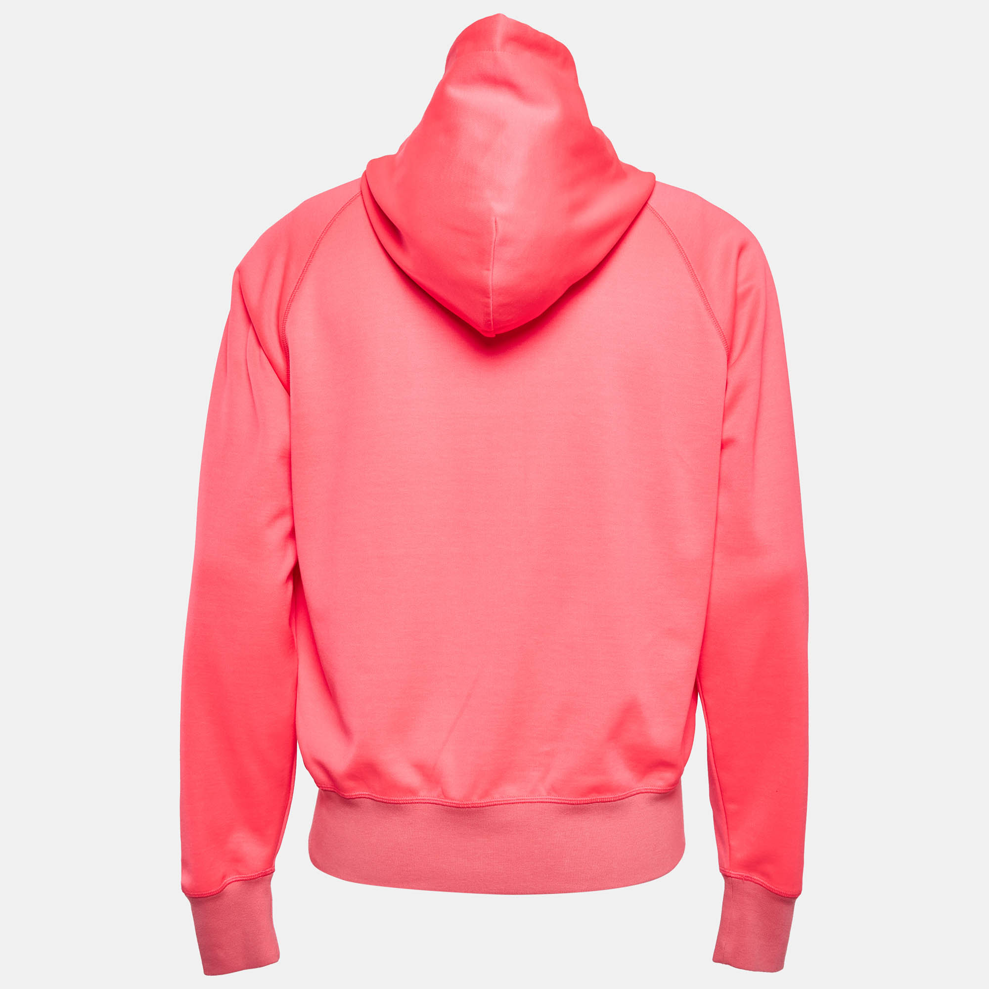 Tom Ford Neon Pink Jersey Zip-Up Hoodie Jacket XL