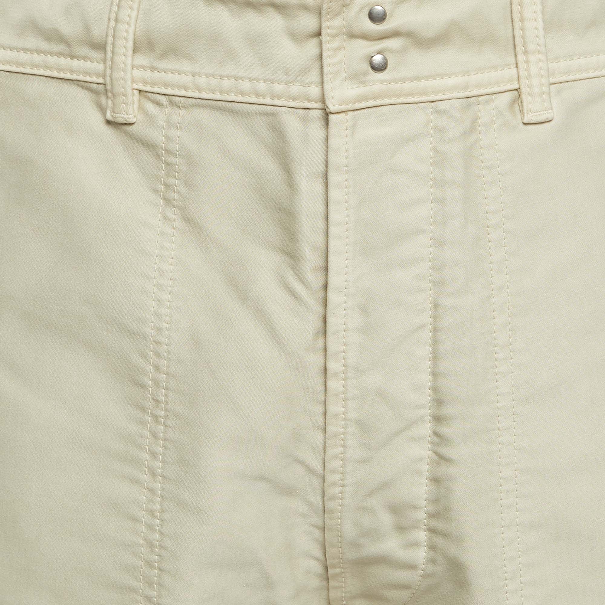 Tom Ford Cream Cotton Slim Fit Trousers M