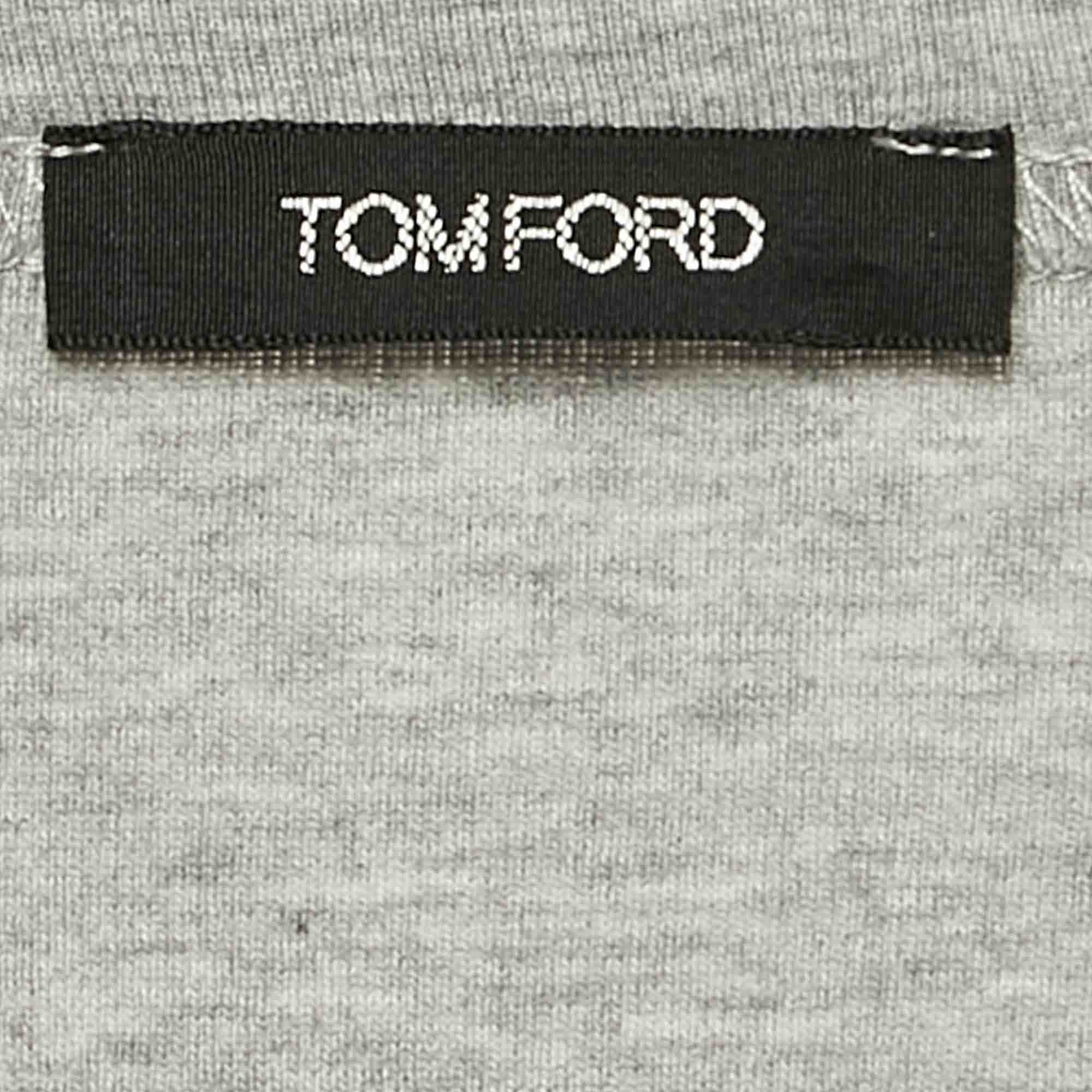 Tom Ford Grey Melange Jersey Crew Neck T-Shirt L