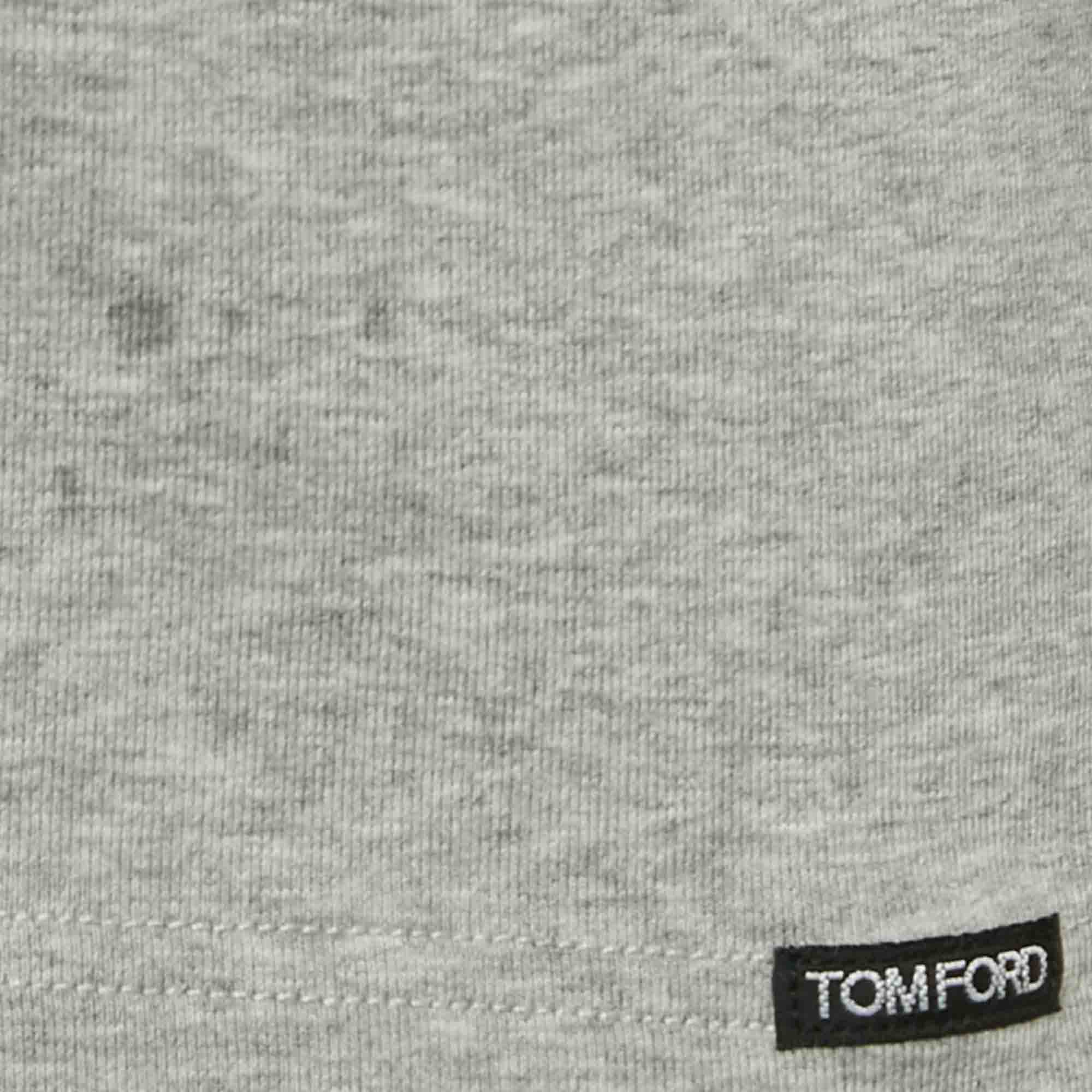 Tom Ford Grey Melange Jersey Crew Neck T-Shirt L