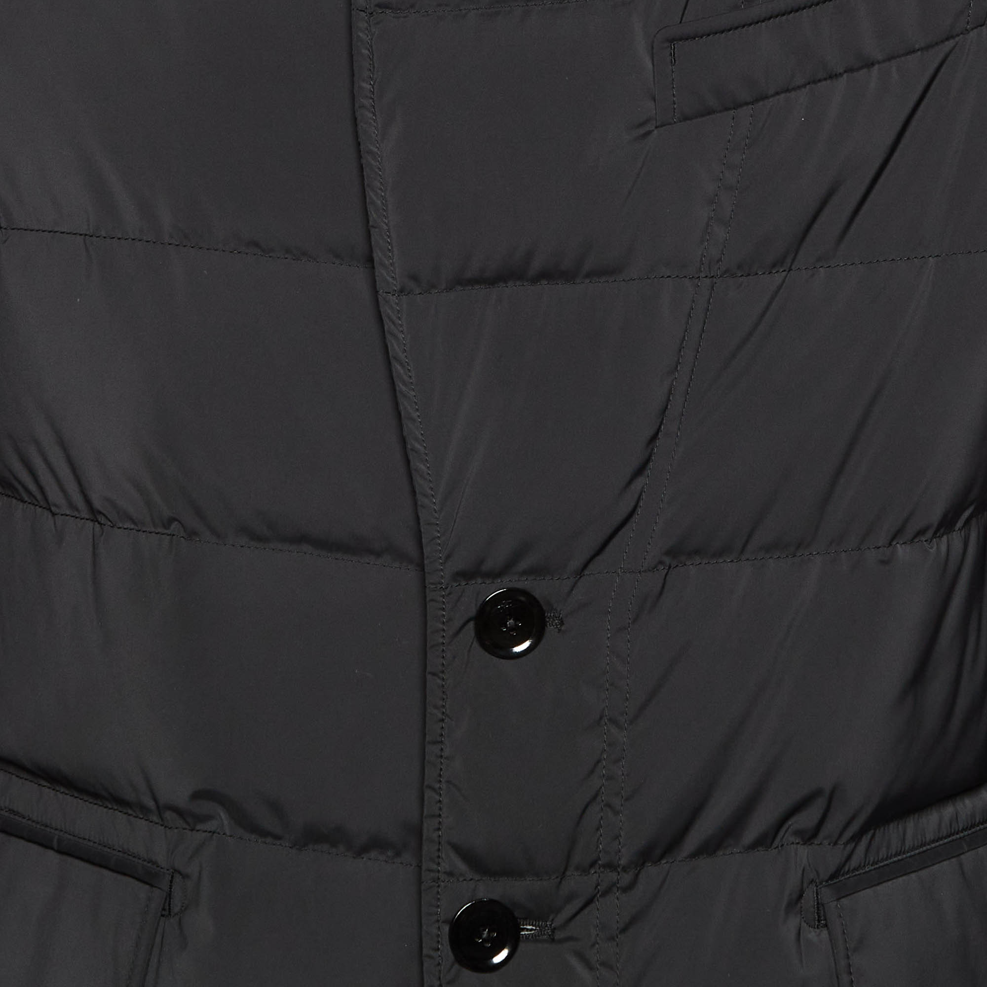 Tom Ford Black Synthetic Zip-Up Puffer Jacket XL