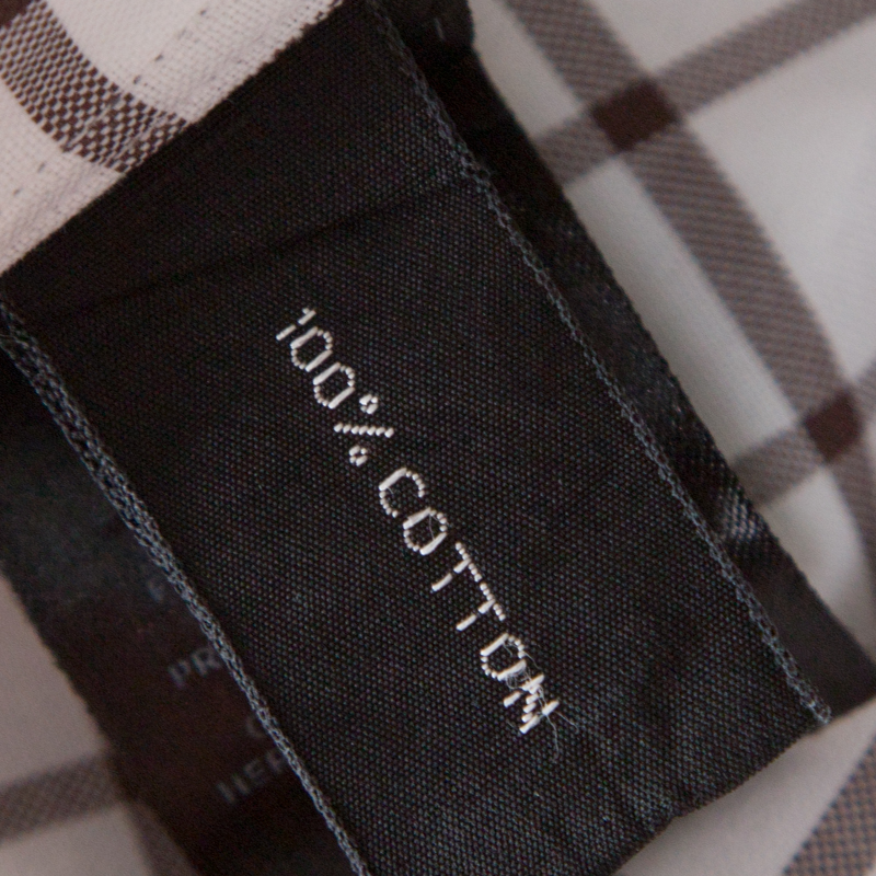 Tom Ford Brown And White Checked Cotton Long Sleeve Button Front Shirt XL