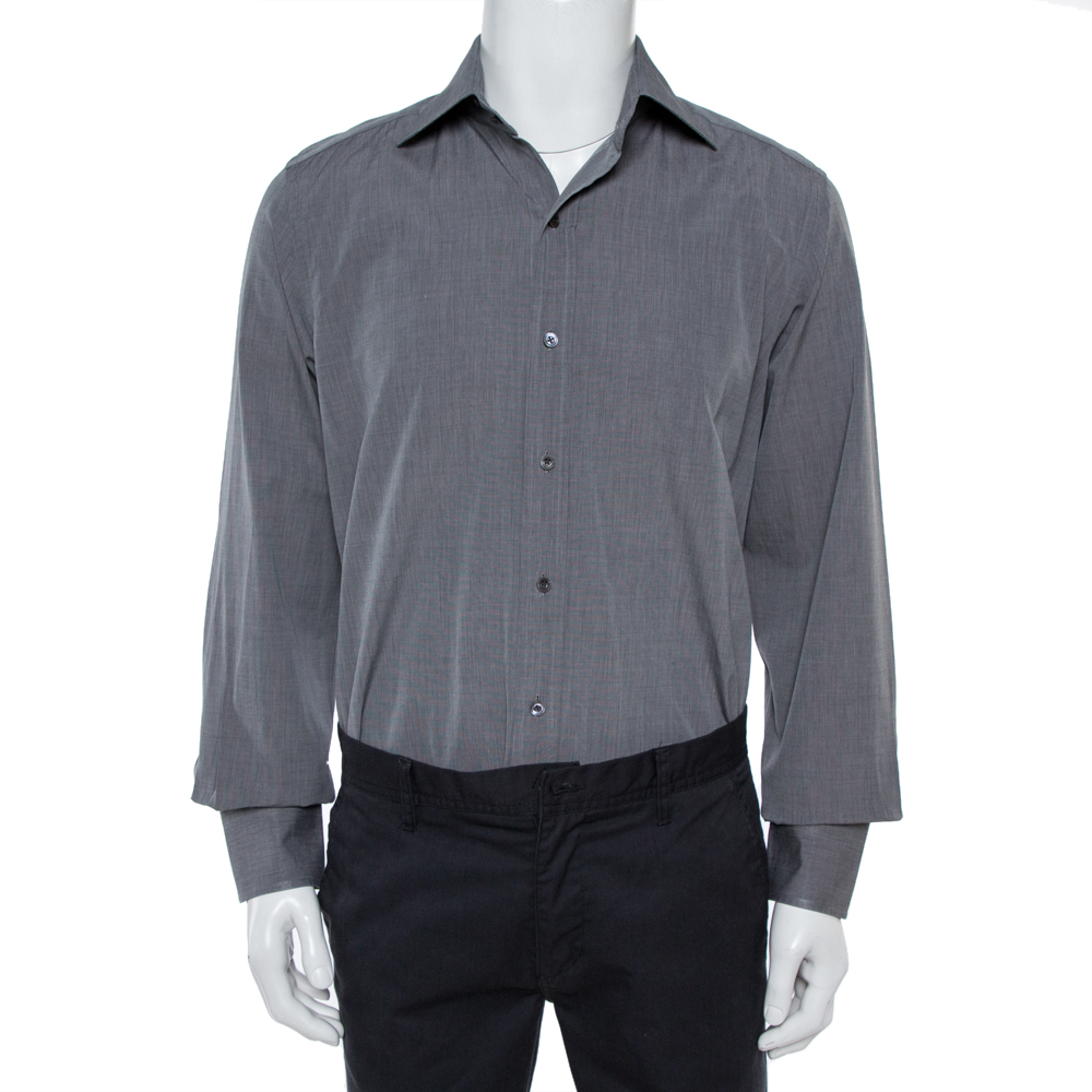 Image of Tom Ford Grey Formal Shirt XL