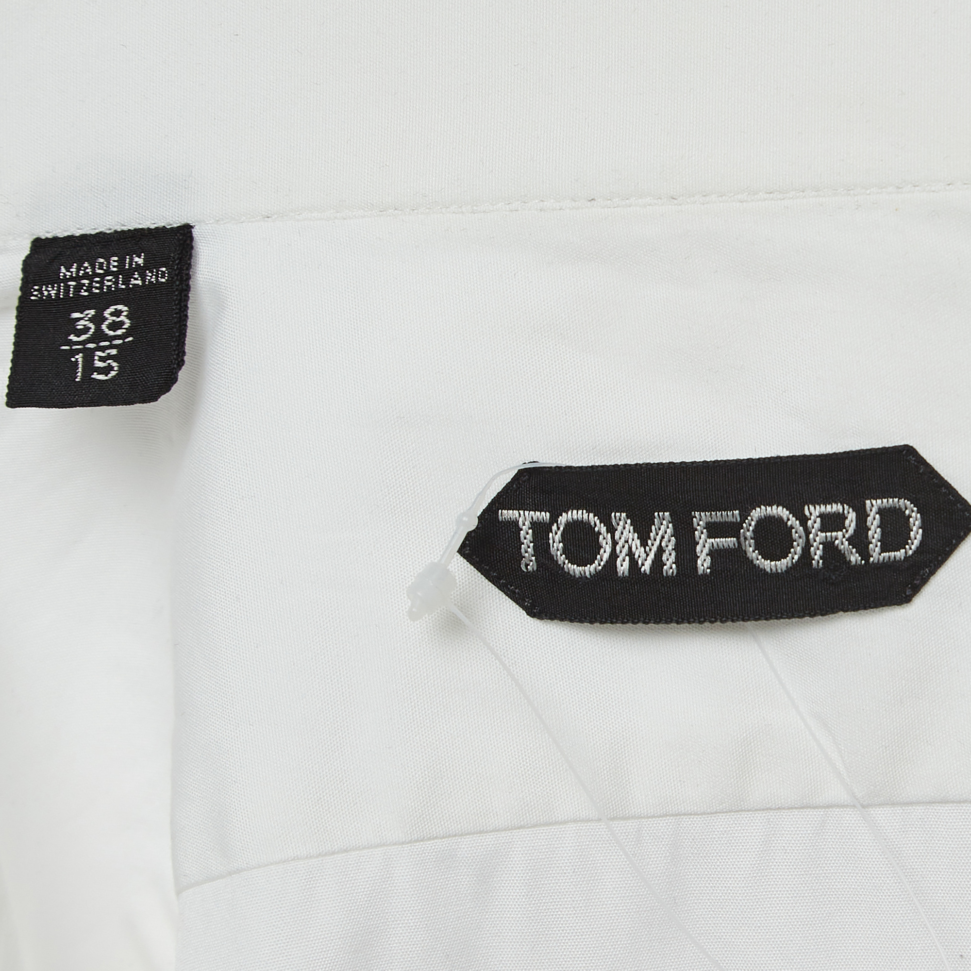 Tom Ford White Cotton Double Cuff Long Sleeve Shirt S