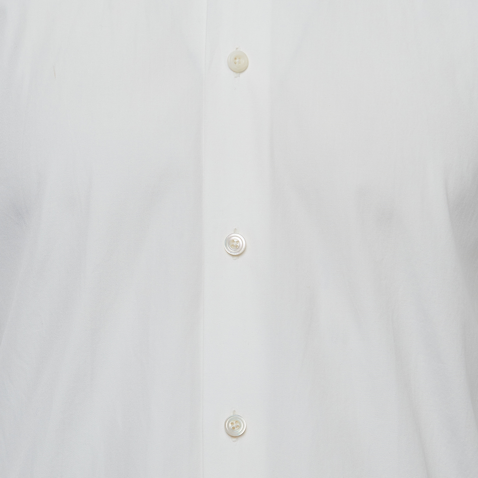 Tom Ford White Cotton Double Cuff Long Sleeve Shirt S