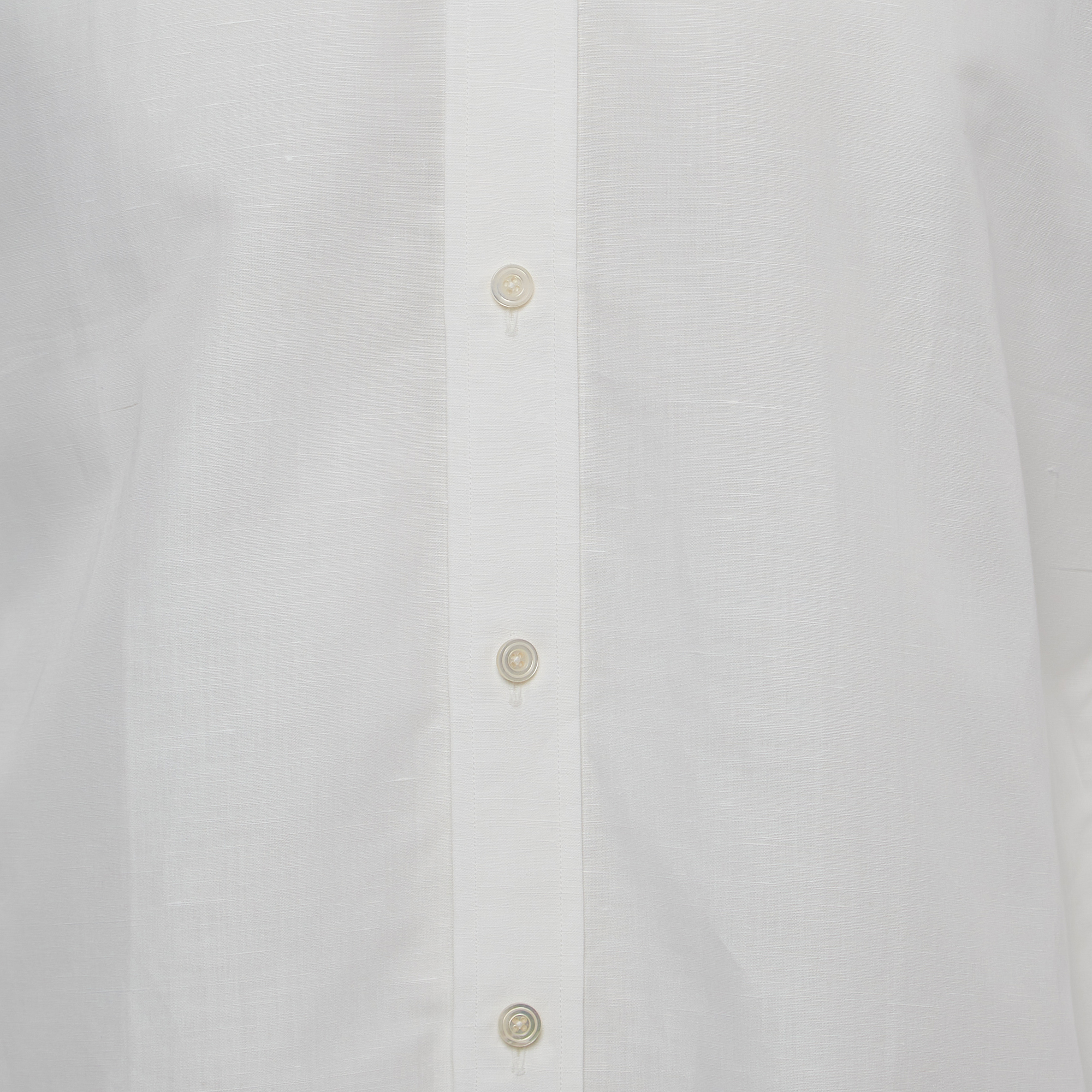 Tom Ford White Cotton & Linen Long Sleeve Shirt M