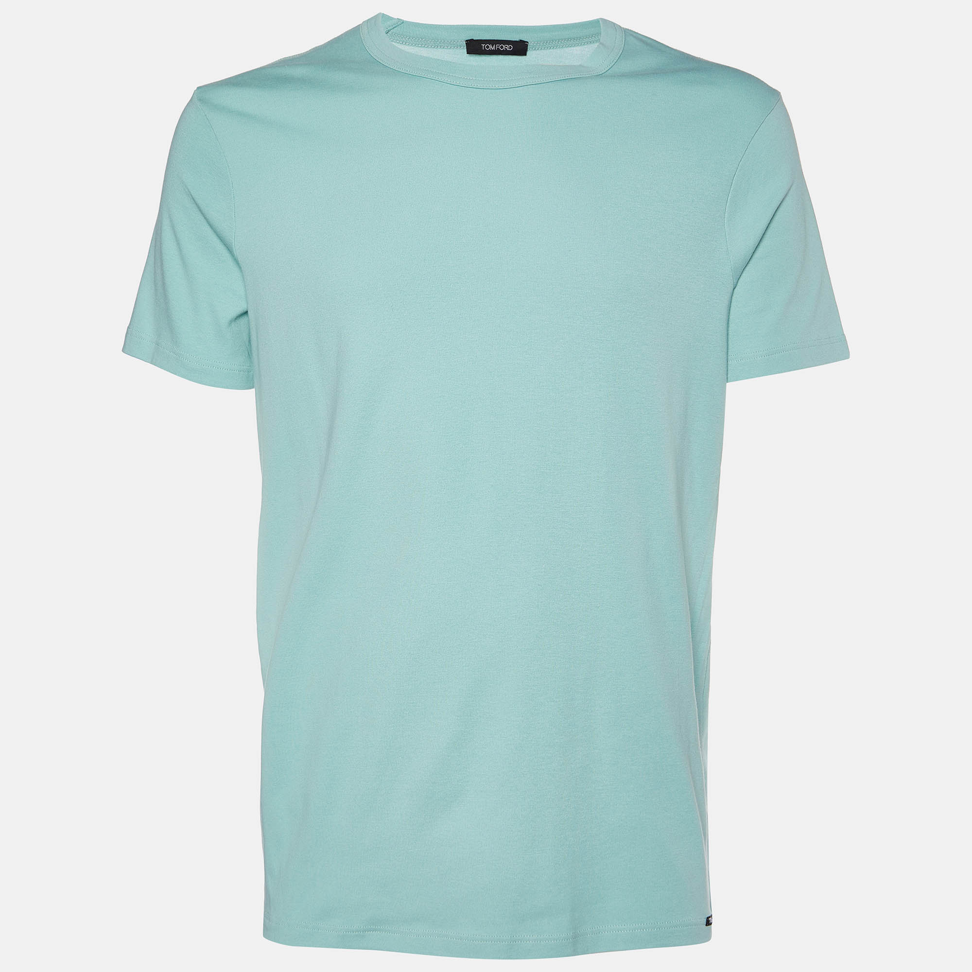 Tom ford green stretch cotton round neck t-shirt xxl