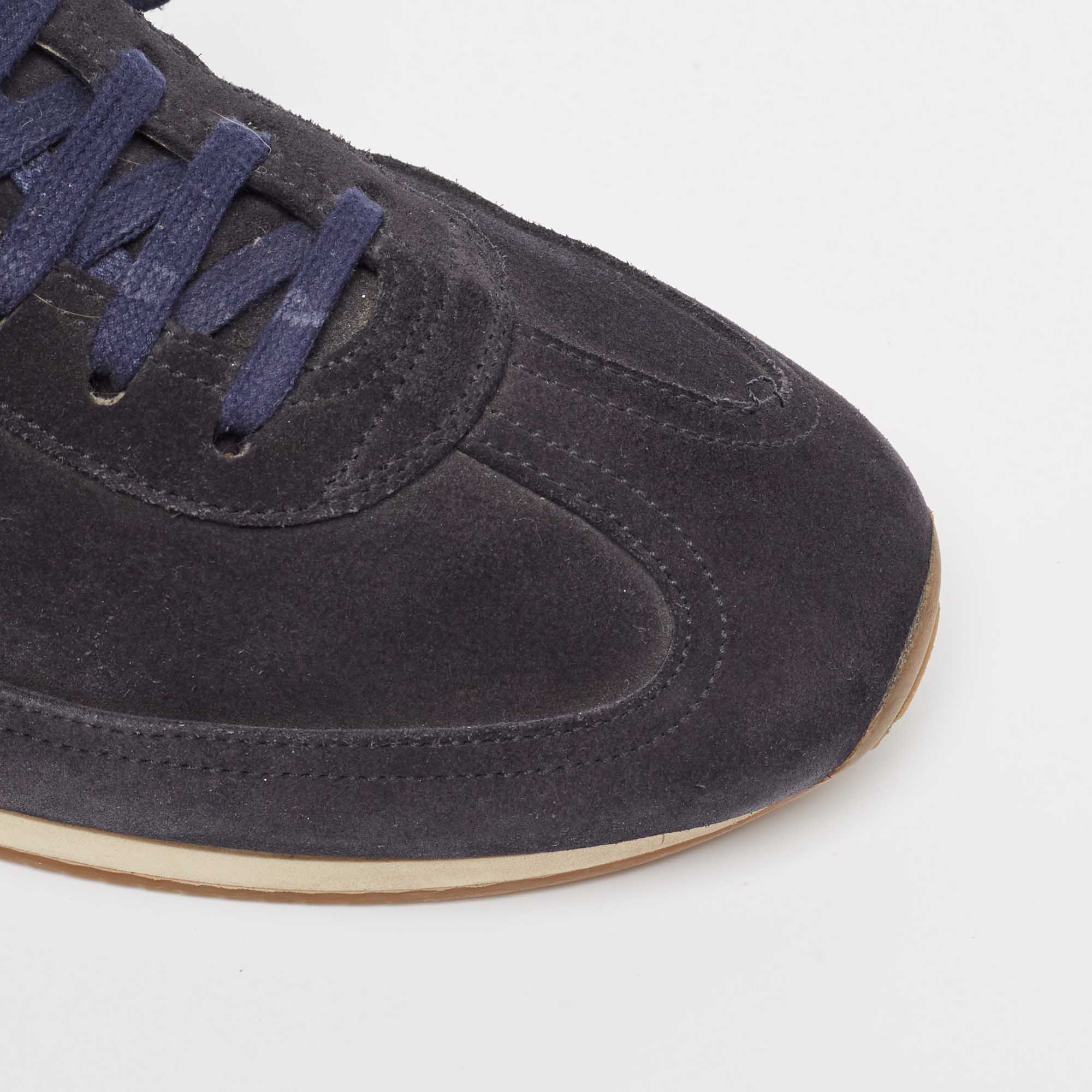 Tom Ford Navy Blue Suede And Leather Oxford Sneakers  Size 43