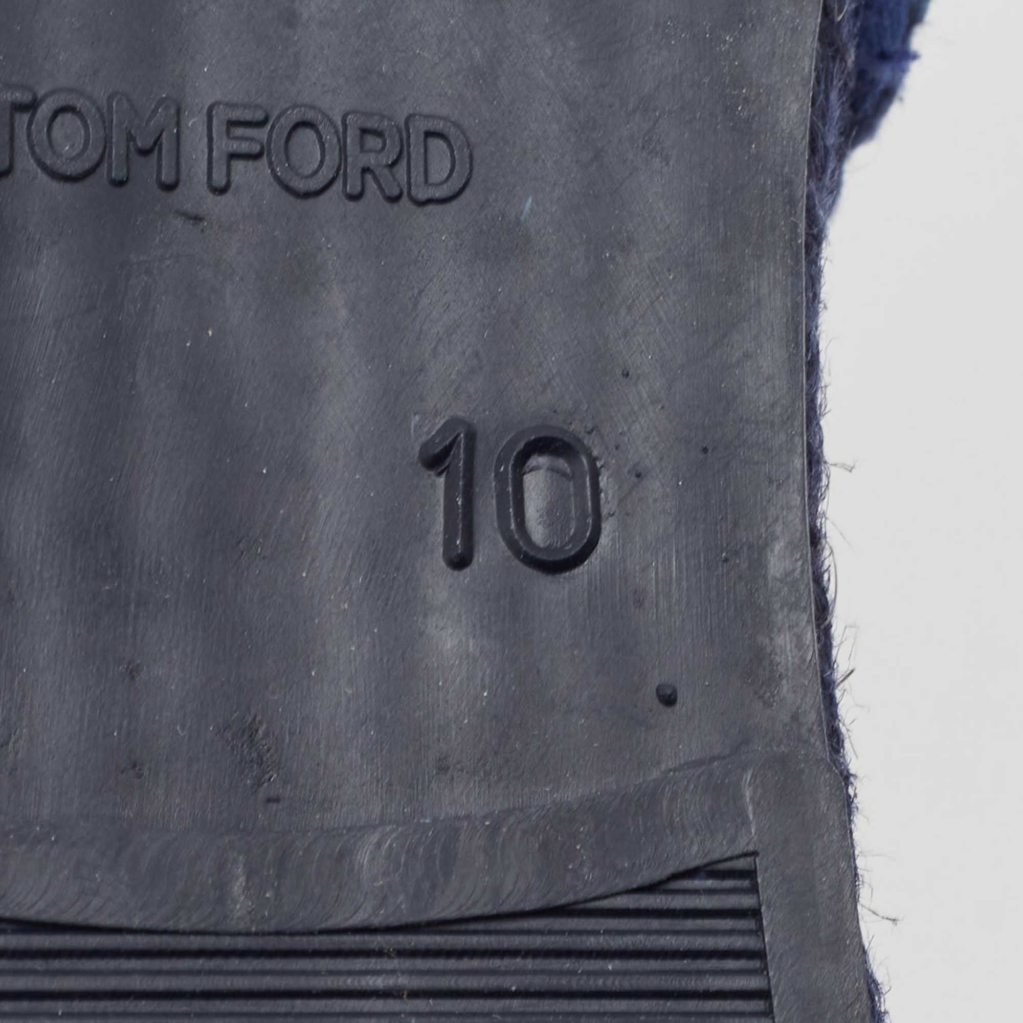 Tom Ford Navy Blue Suede Barnes Espadrilles Size 43