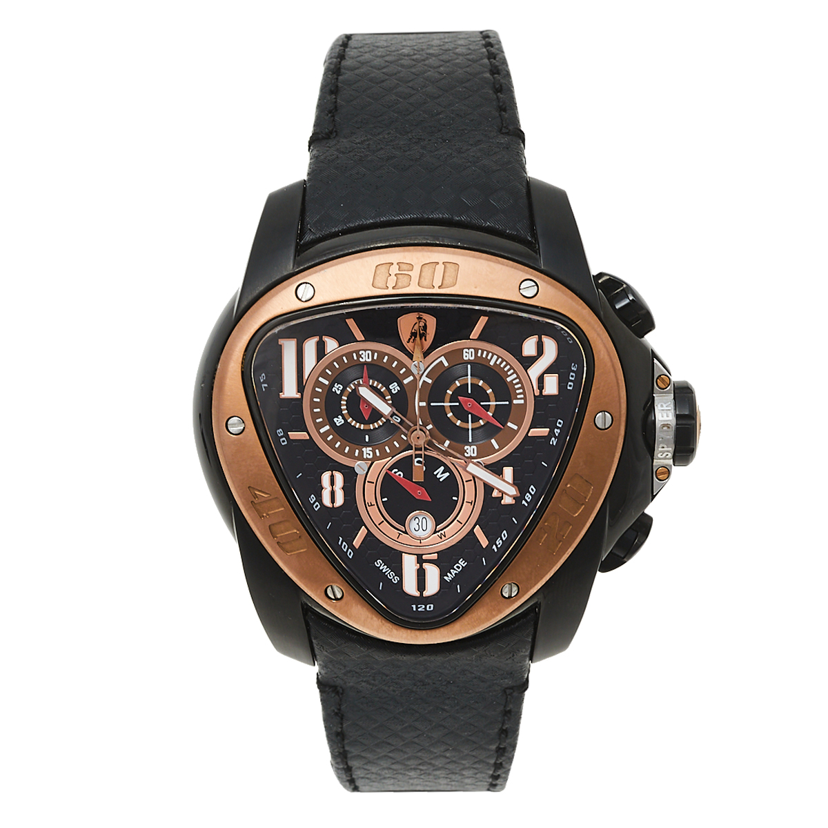 Tonino Lamborghini Black Two-Tone Stainless Steel Spyder 901BGL Men's Wristwatch 55 mm