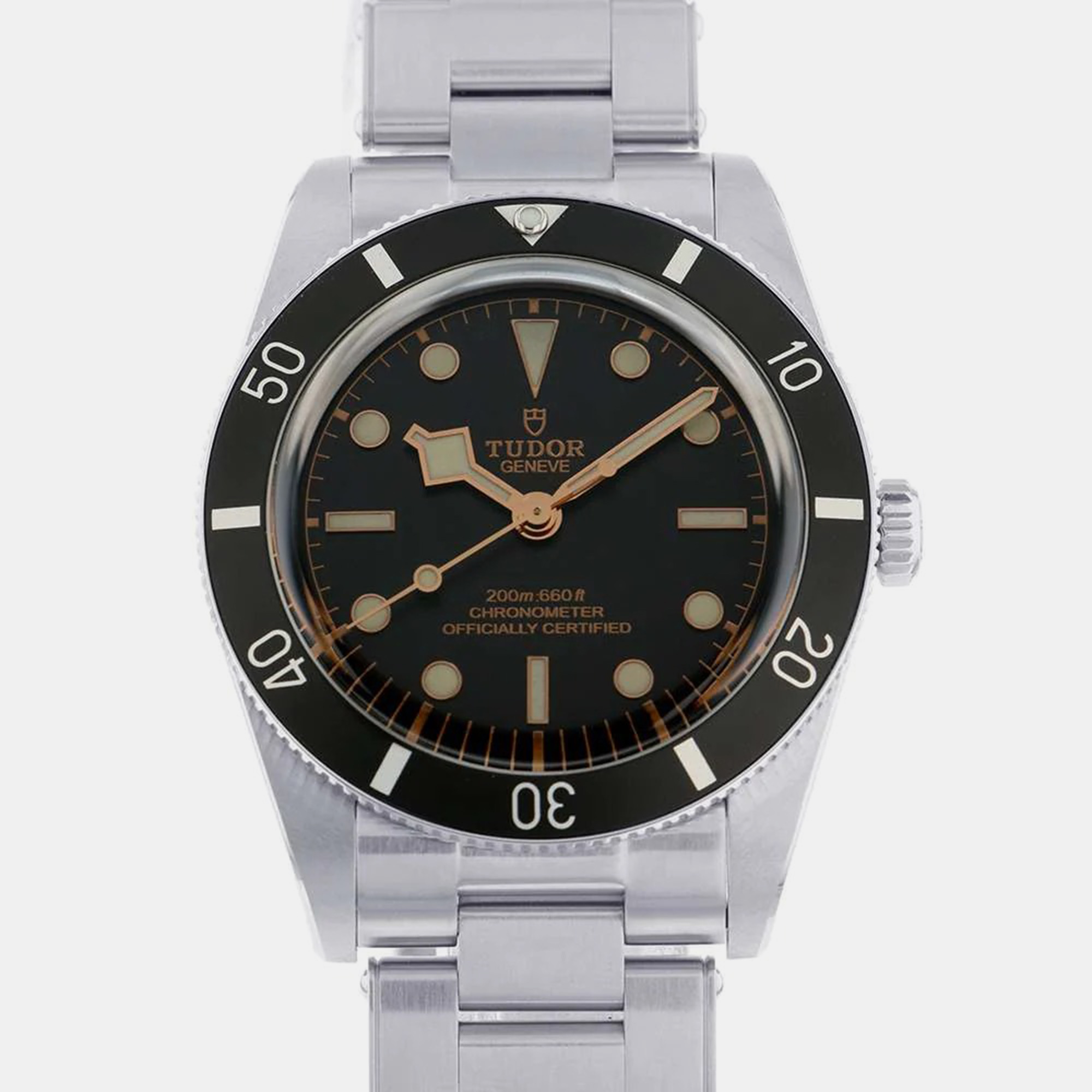 Tudor Black Stainless Steel Black Bay 79000N Automatic Men's Wristwatch 37 Mm