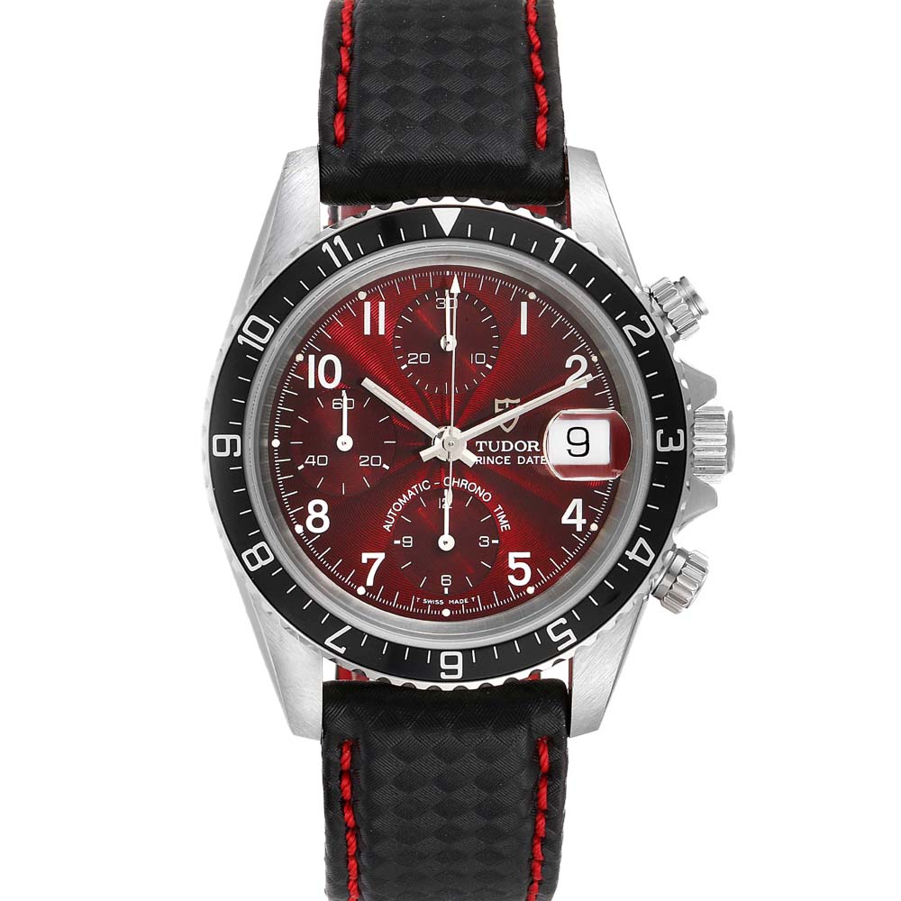 Tudor Burgundy Stainless Steel Woods Chronograph 79270 Men's Wristwatch 40 MM