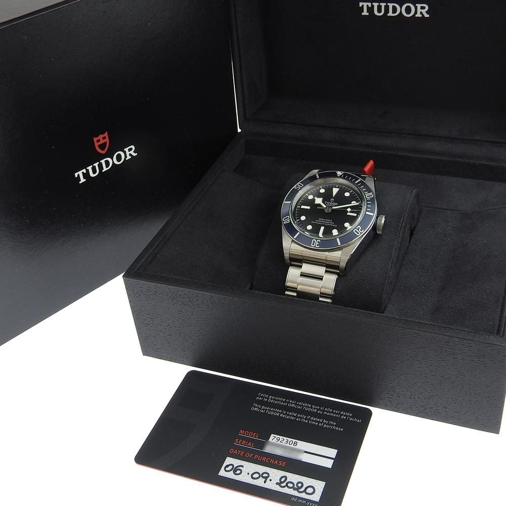 Tudor Black Stainless Steel Heritage 79230B Automatic Men's Wristwatch 41 Mm