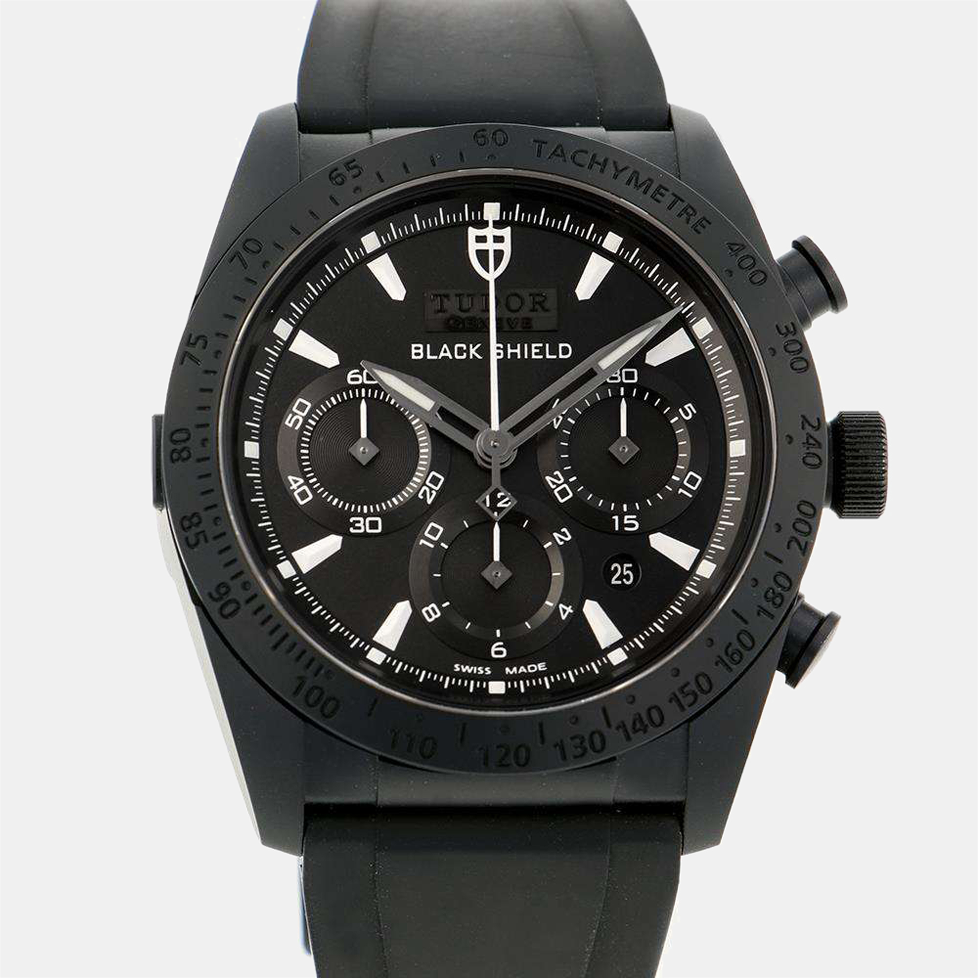 Tudor Black Blackshield Fast Rider 42000CN Men's Wristwatch 42 Mm